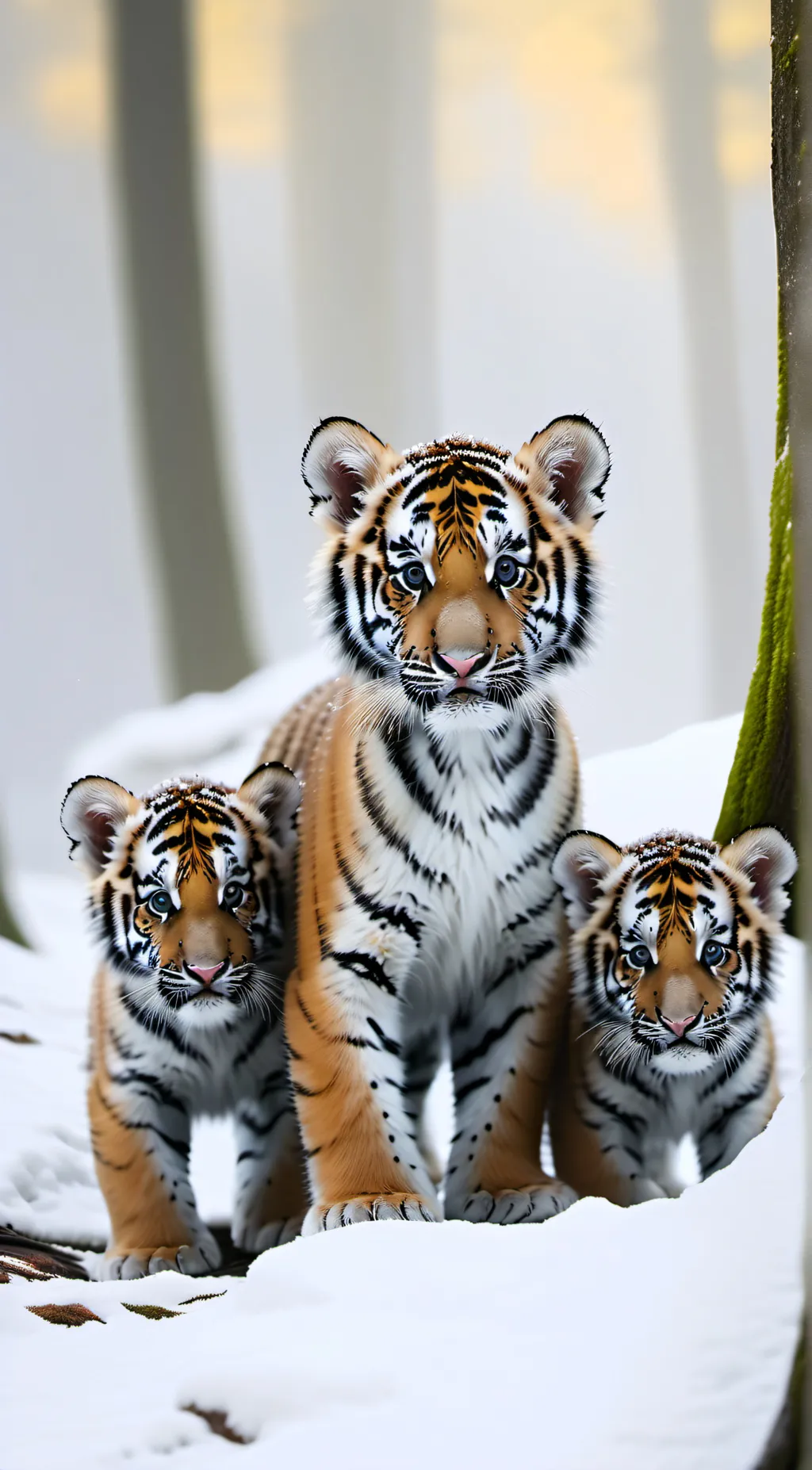 ai character: 4 tiger cubs background