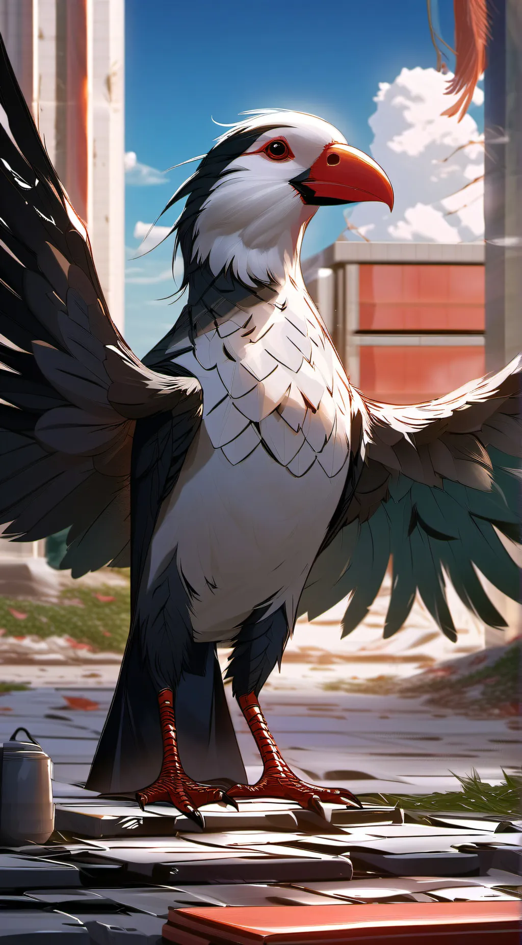 ai character: Protective bird background