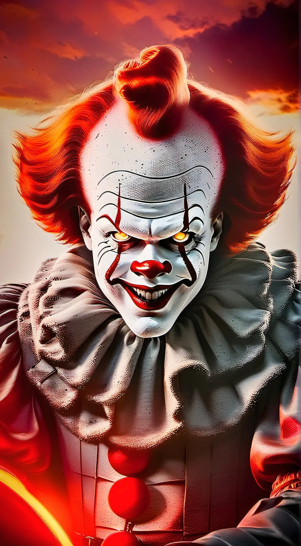 ai character: Pennywise  background