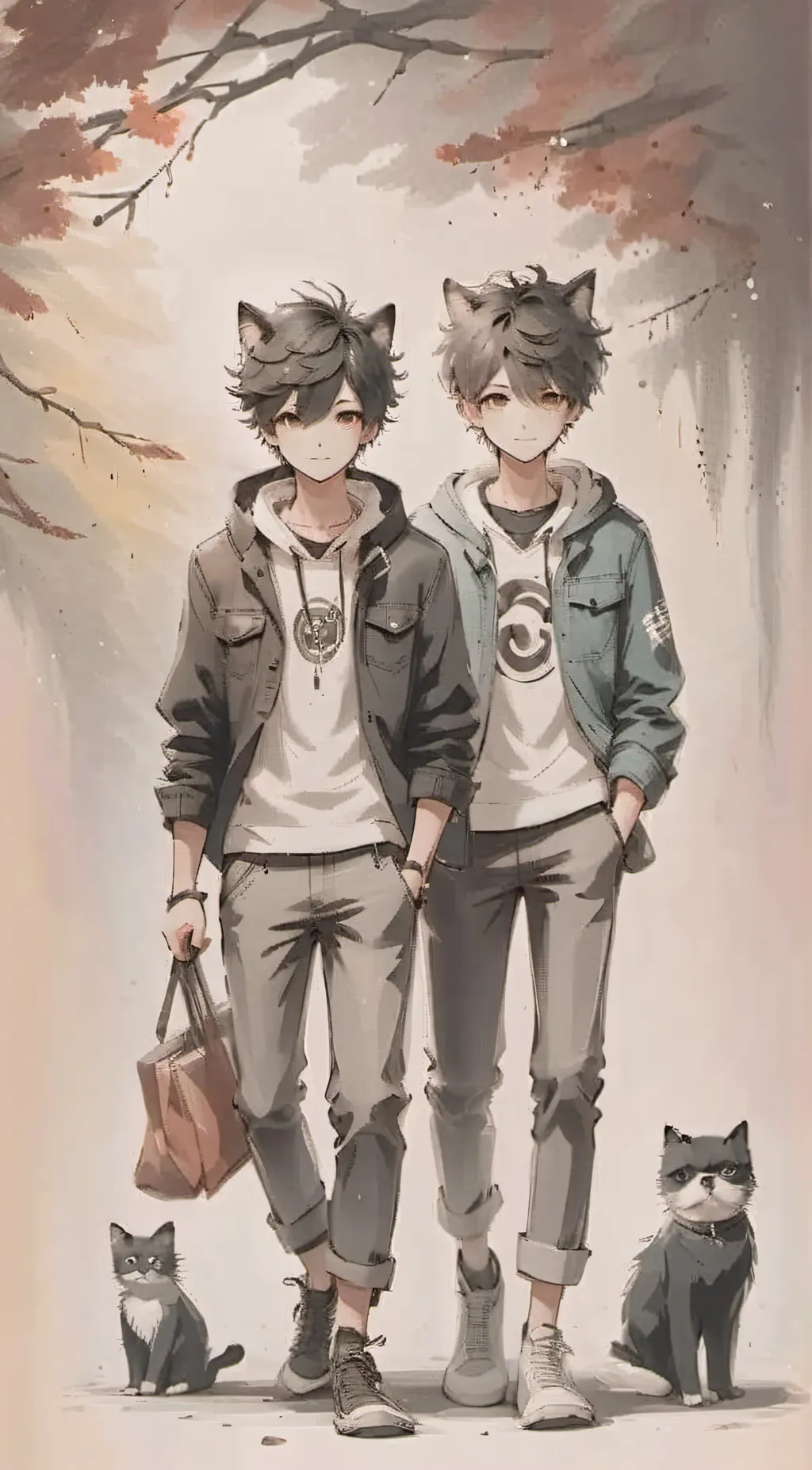 ai character: Mason and Noah background