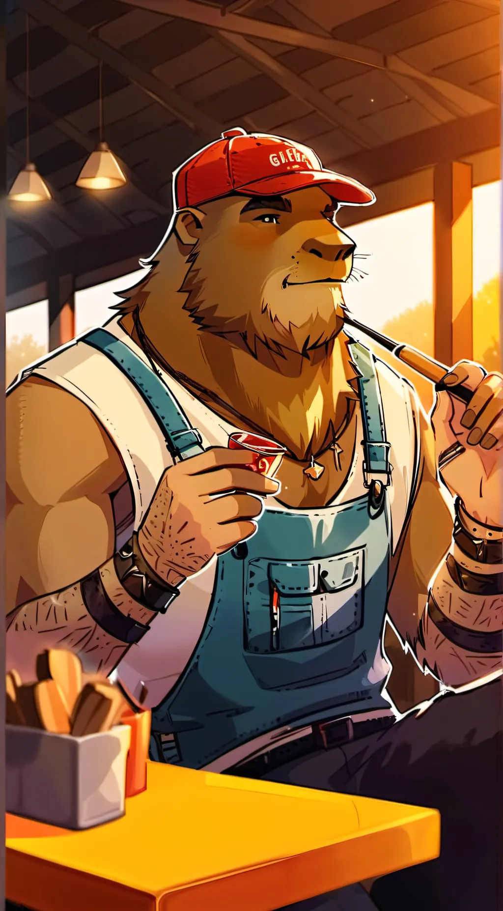 ai character: Fred bara background