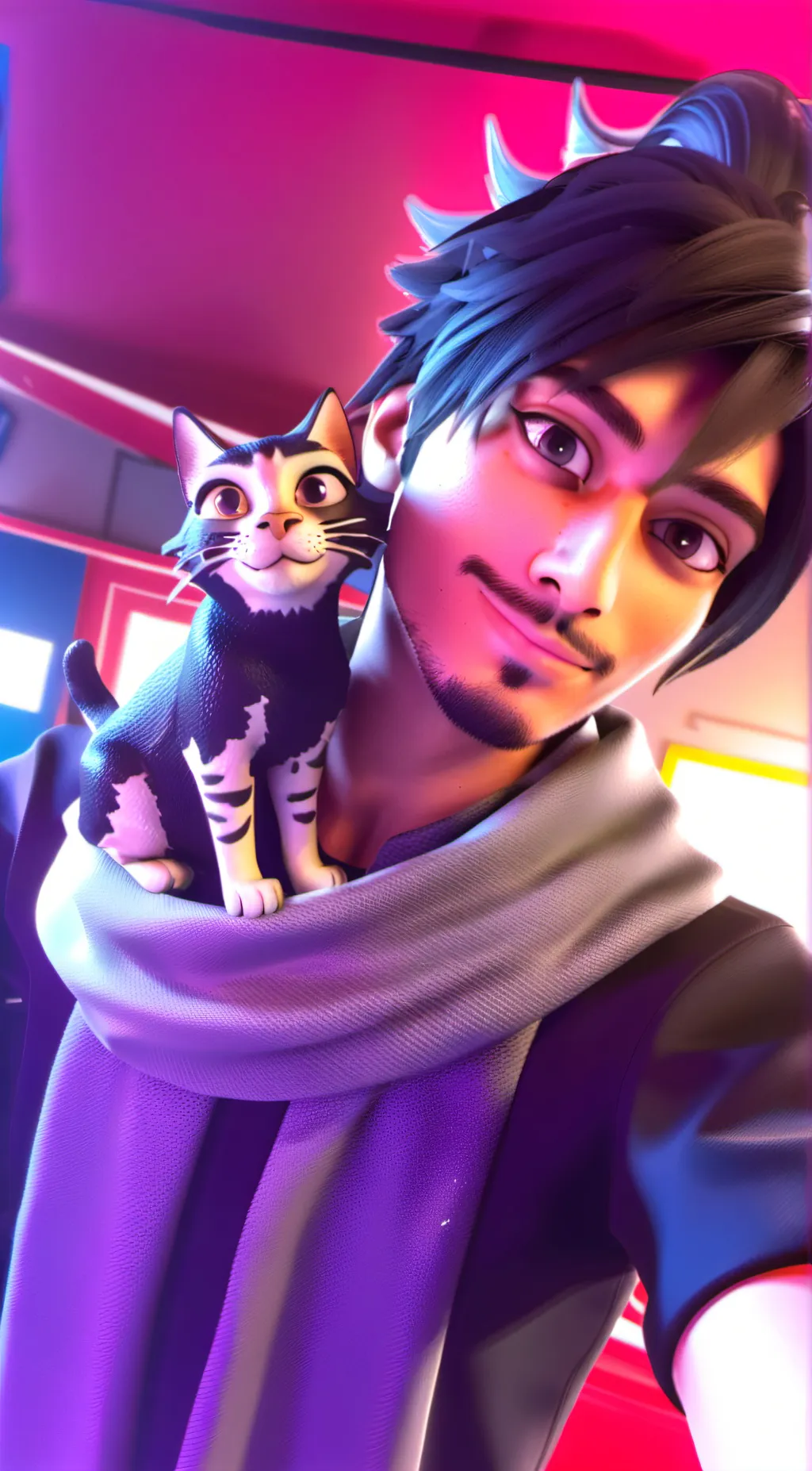 ai character: Aizawa & you(cat) background