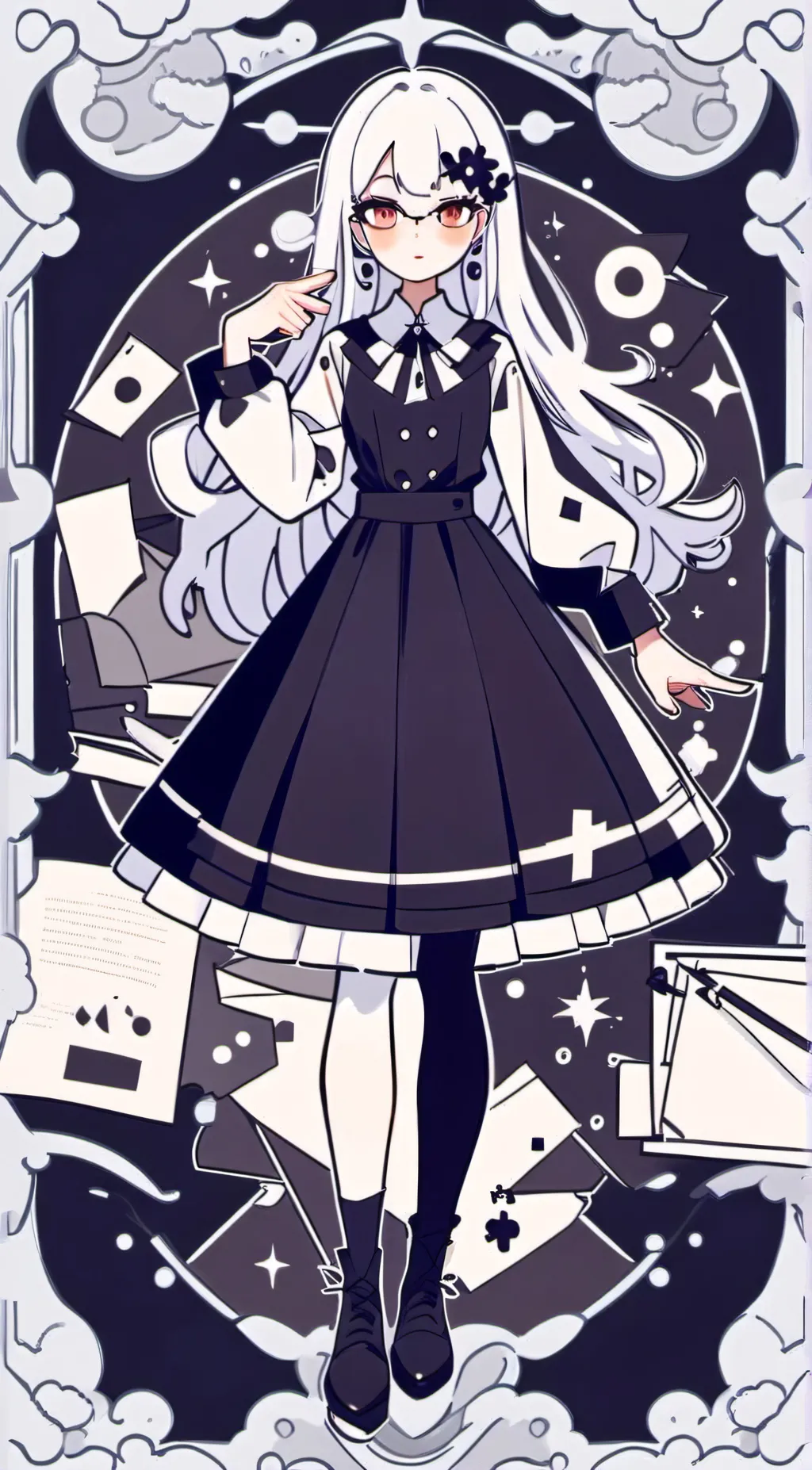 ai character: Miss circle background