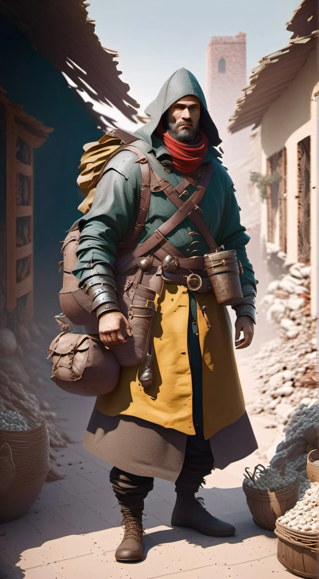 ai character: RE merchant background