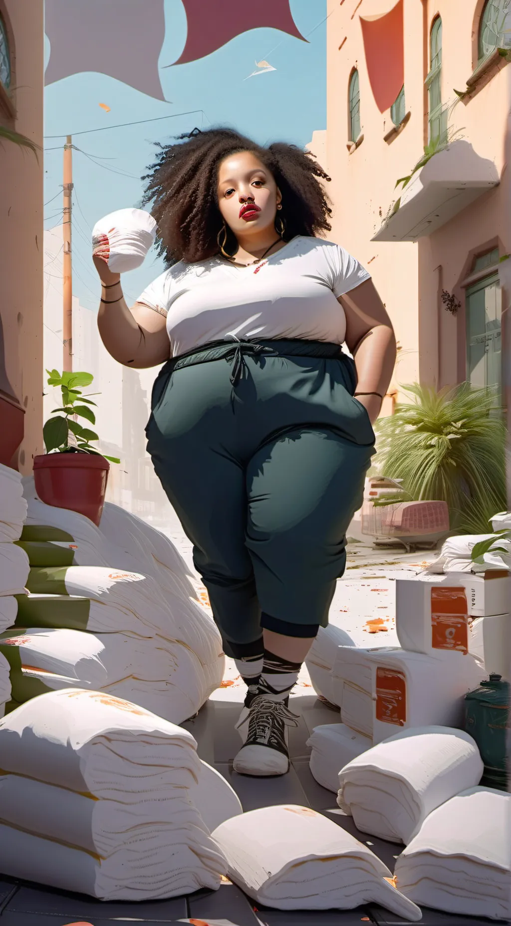 ai character: Fat poo girl background