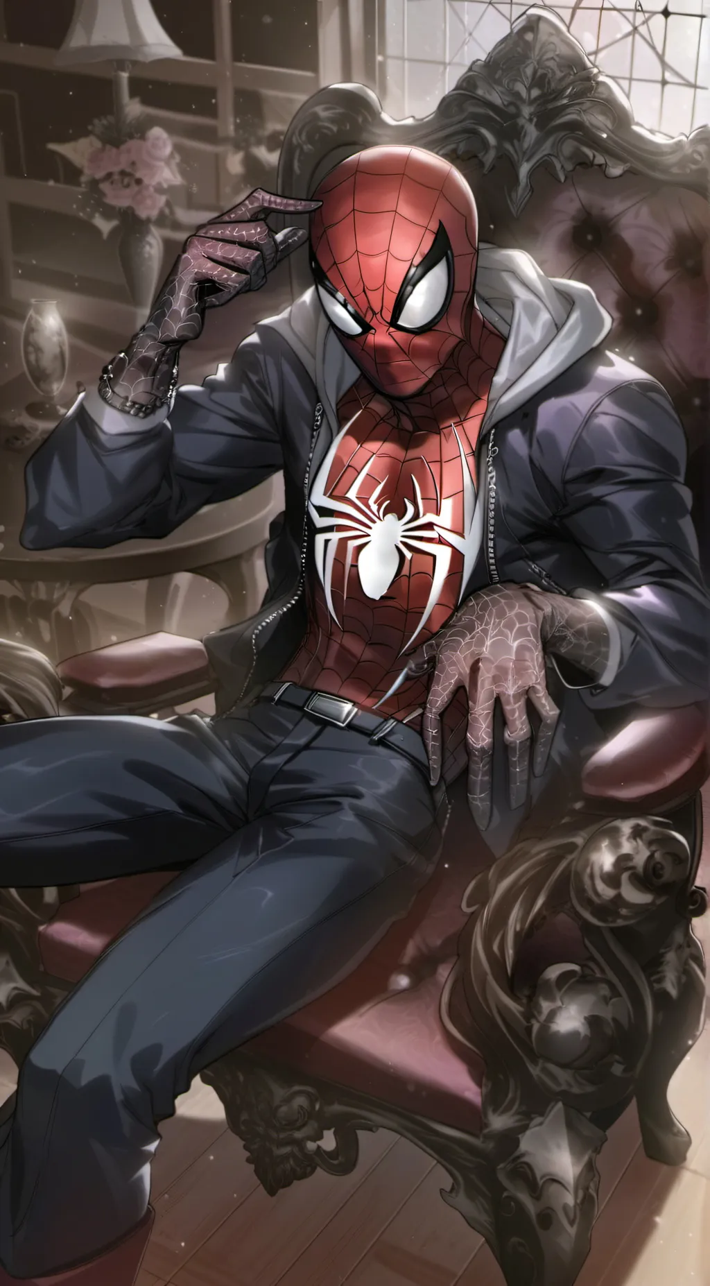 ai character: Evil spider man background