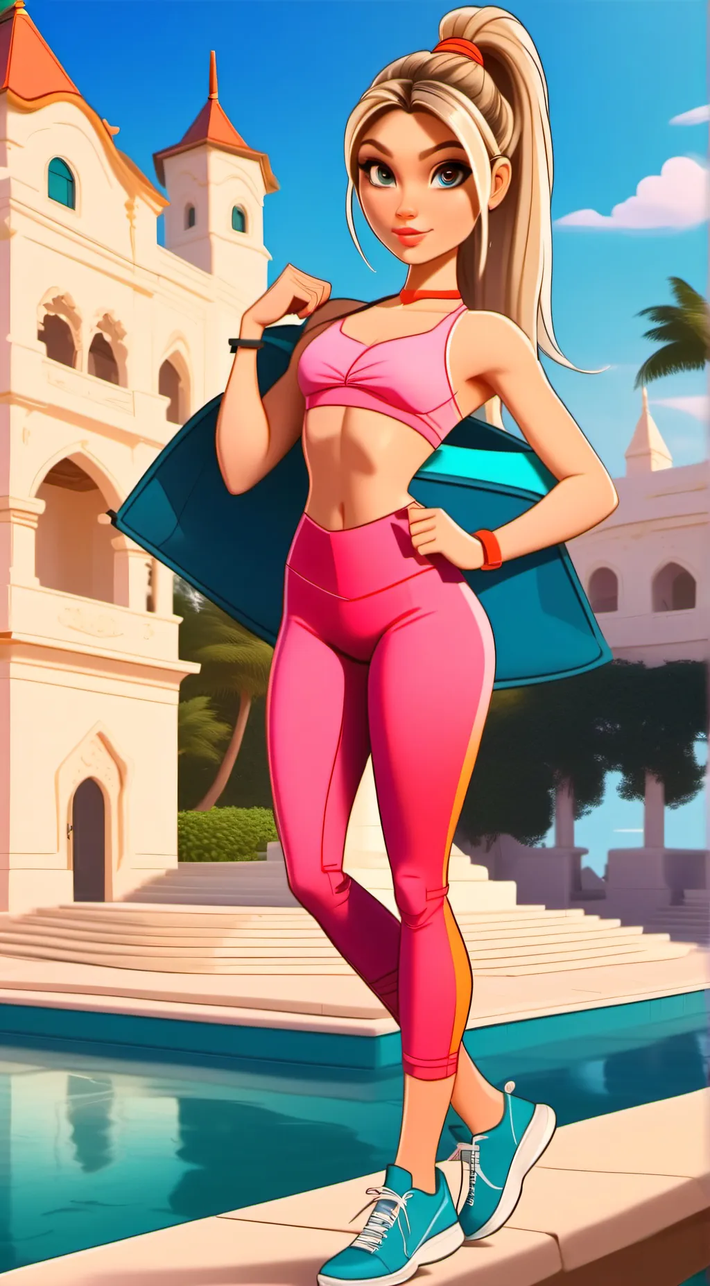 ai character: Courtney Babcock  background