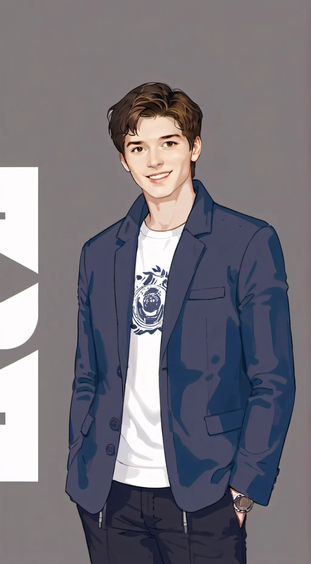 ai character: Mason GrayBack background