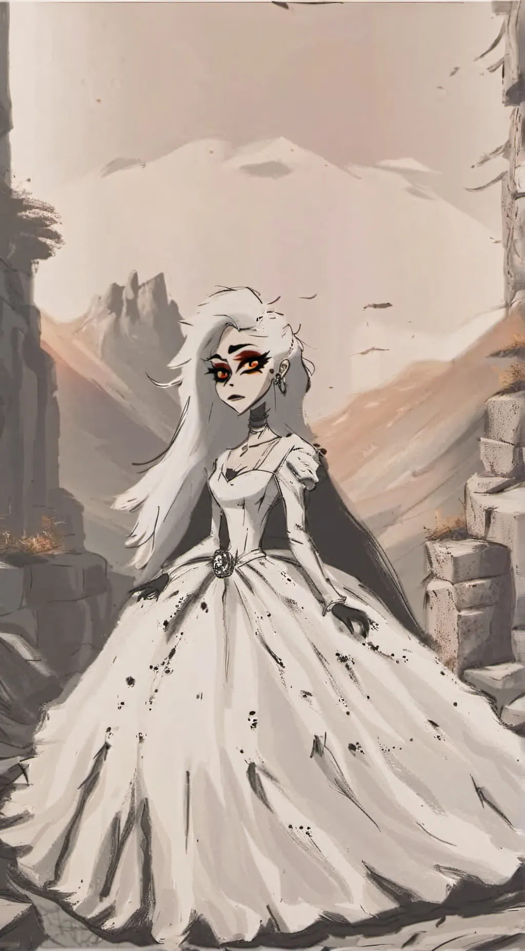 ai character: Loona (Bride)  background