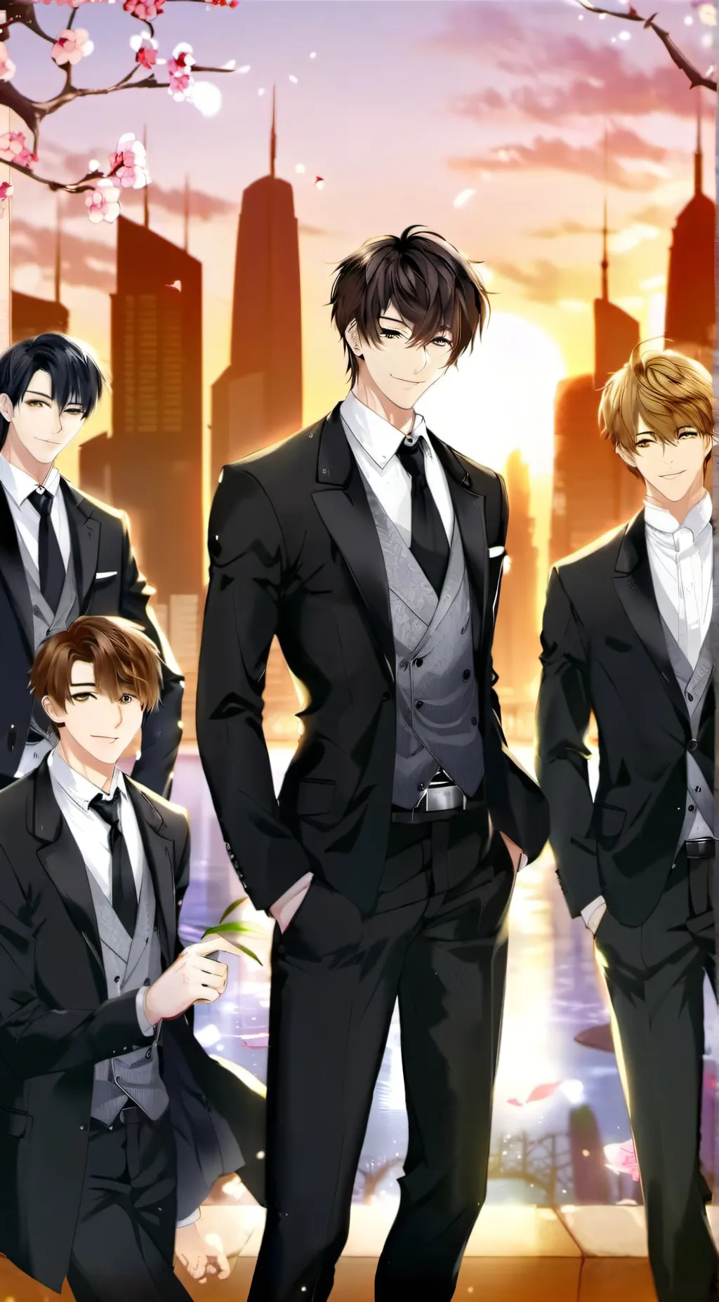 ai character: The 5 friends. background