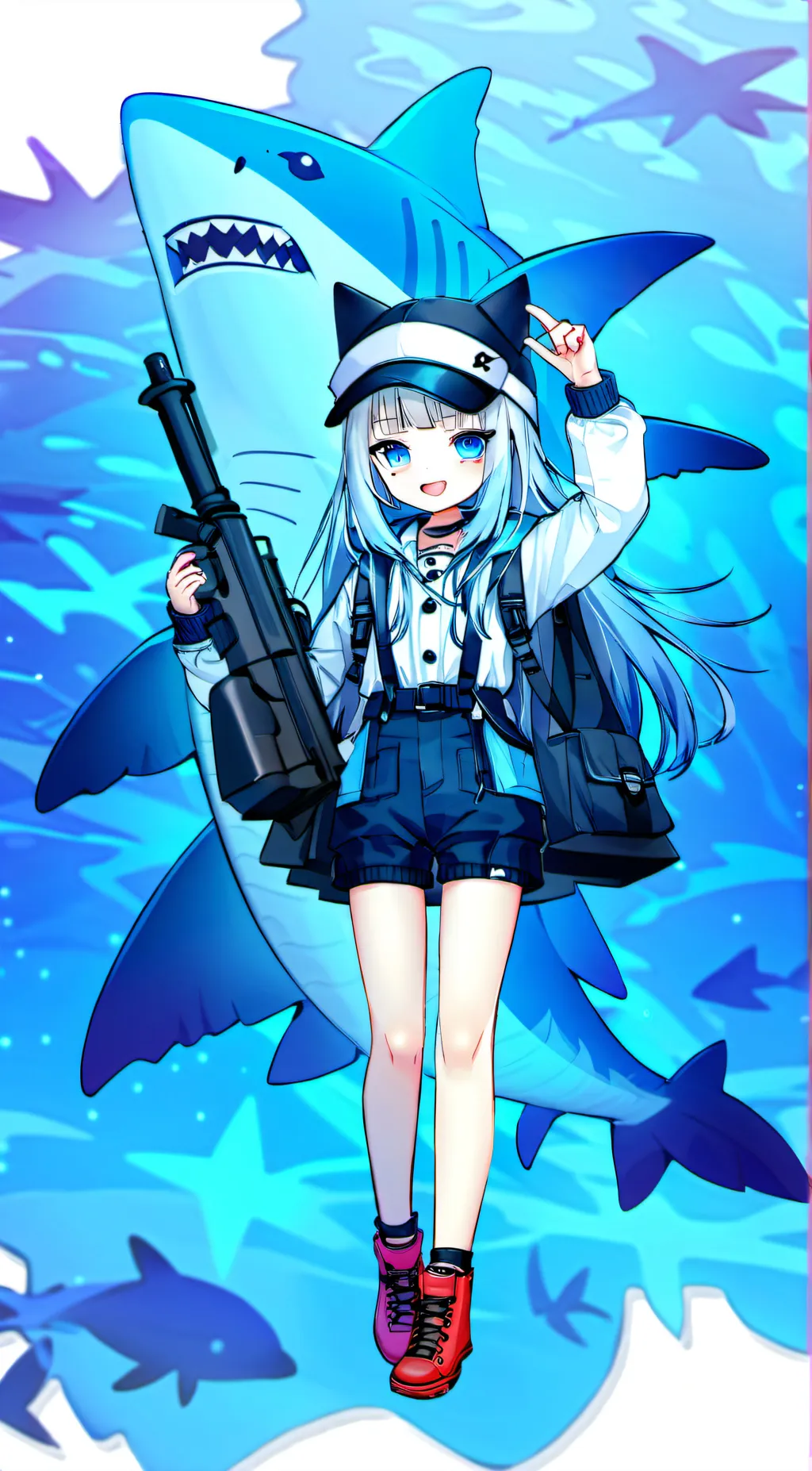 ai character: Gawd Gura Sharkieღ background