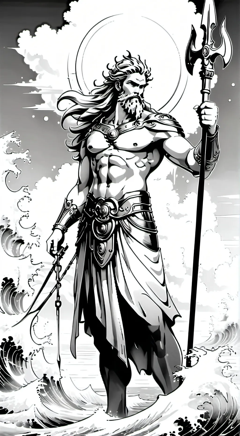 ai character: Poseidon background