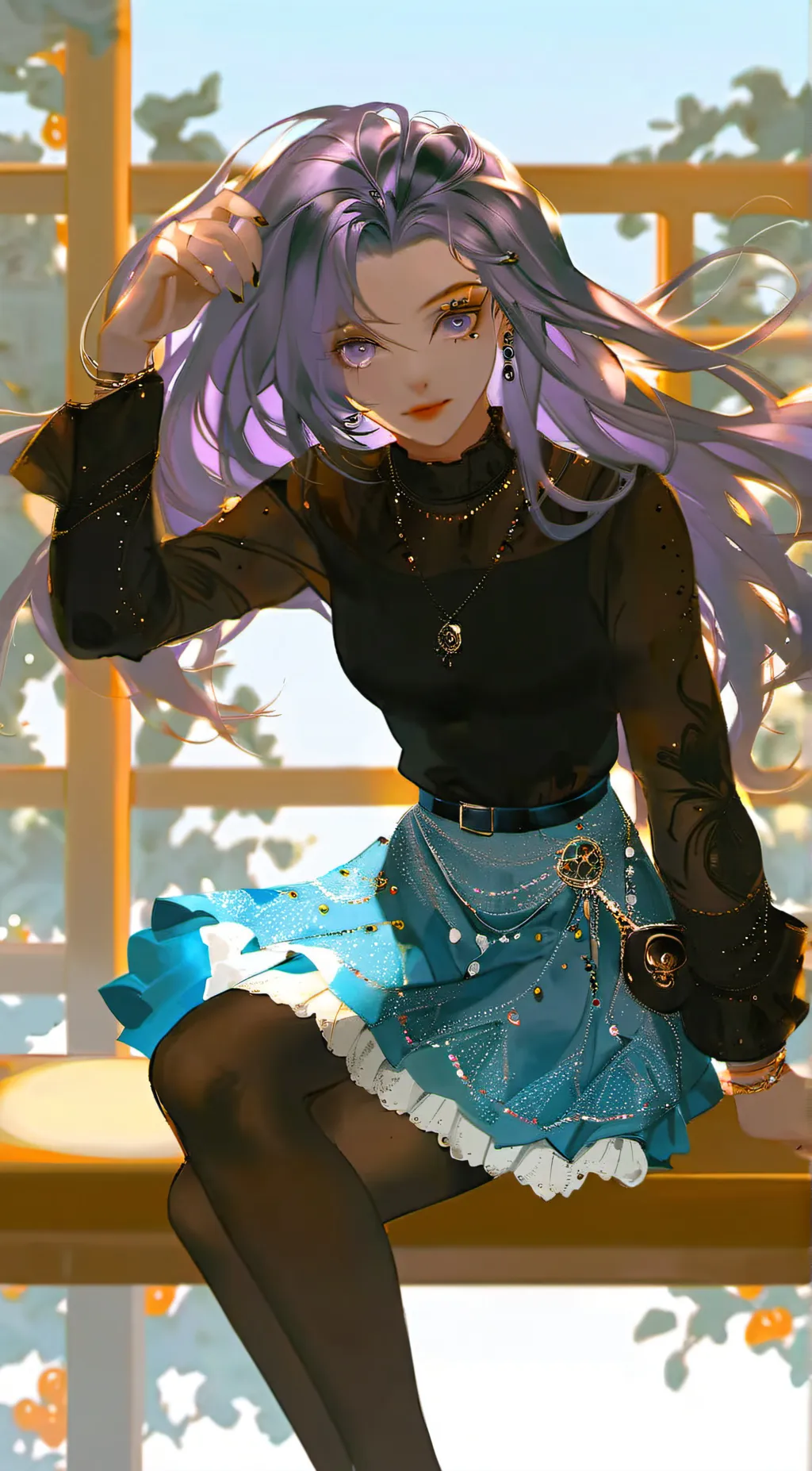 ai character: Violet  background