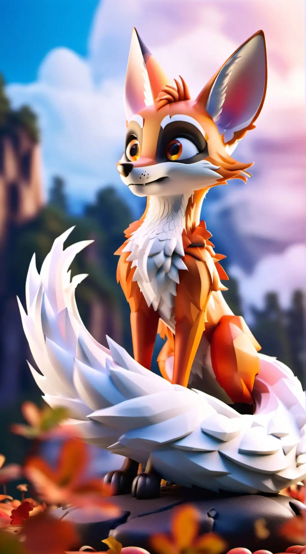 ai character: Elemental foxes background
