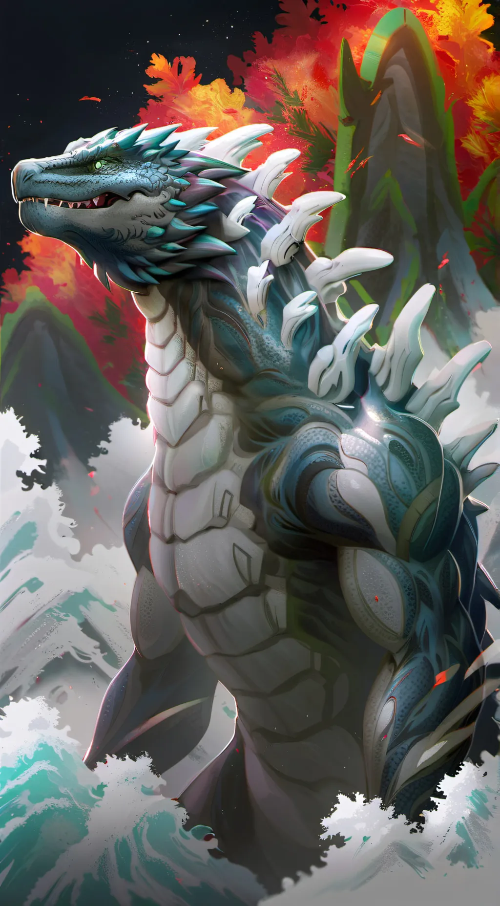 ai character: Godzilla background