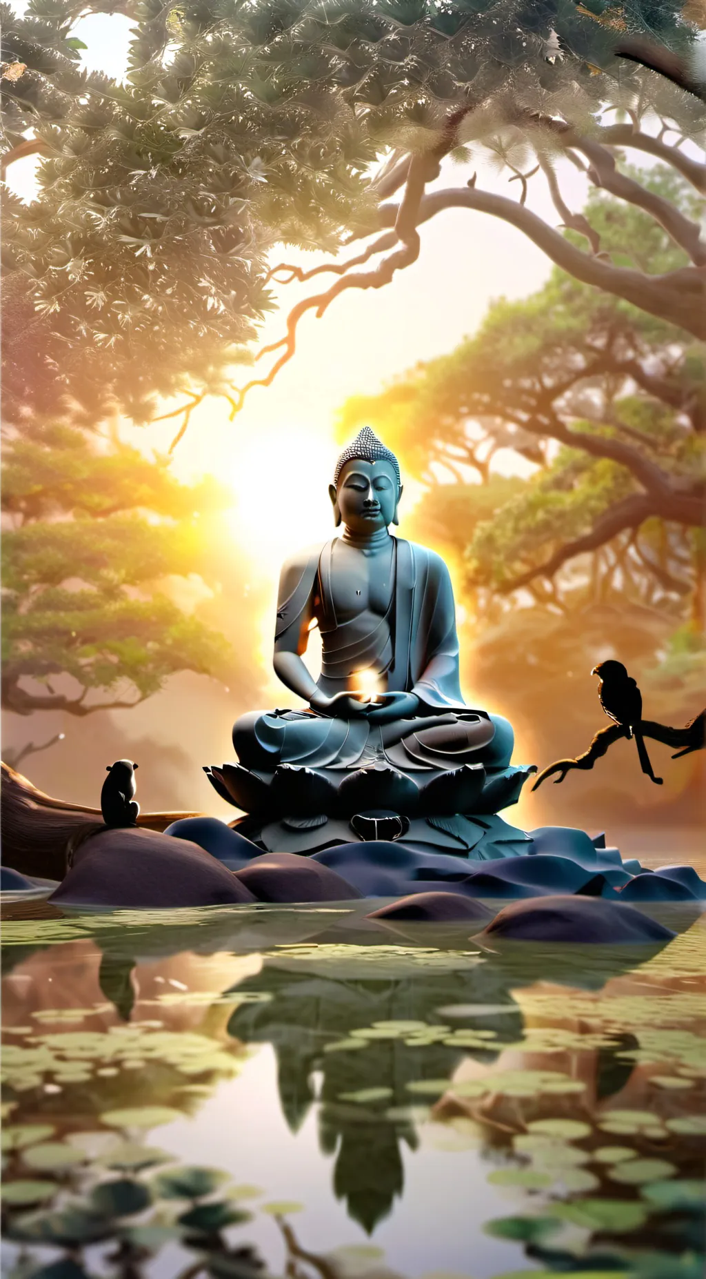 ai character: Buddha background