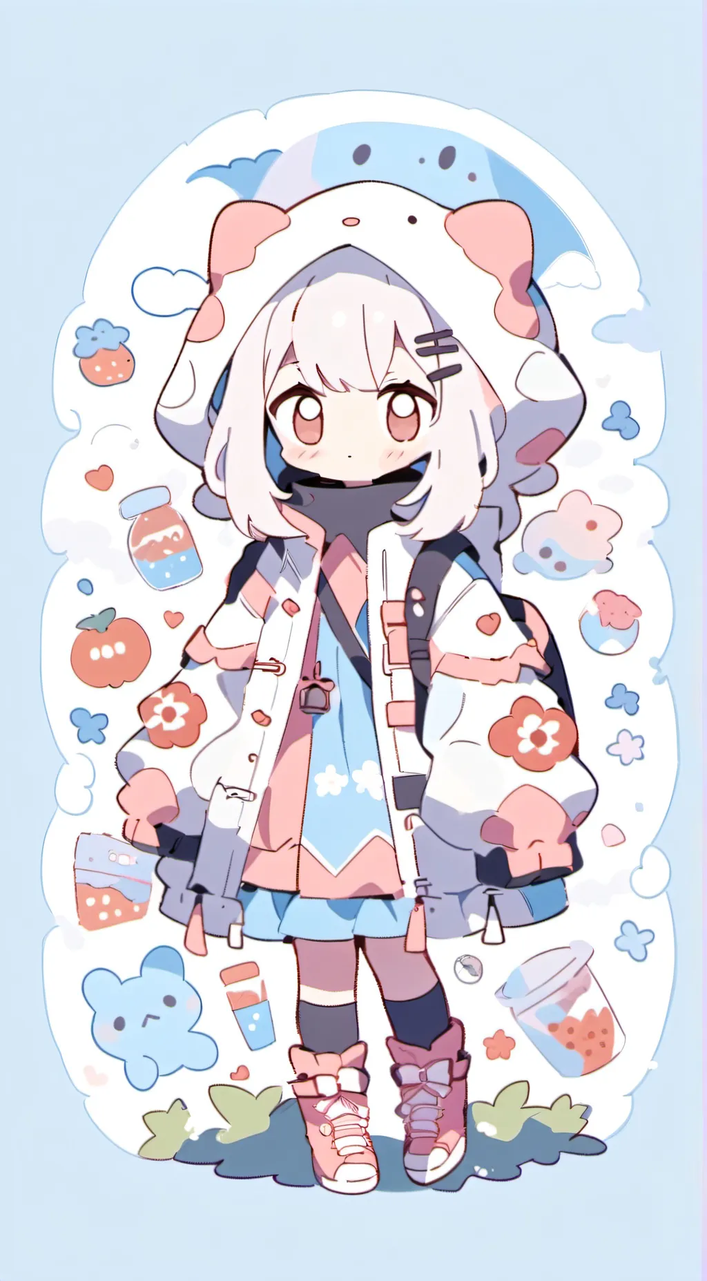 ai character: DDLC but maid background