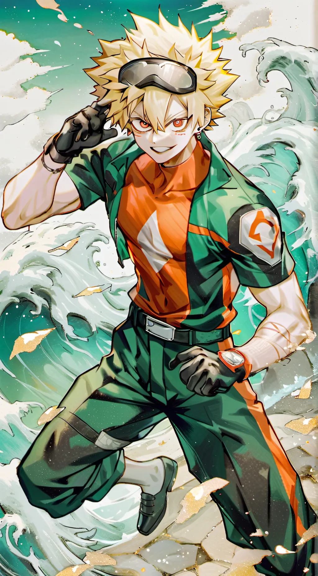 ai character: Bakugo Katsuki background
