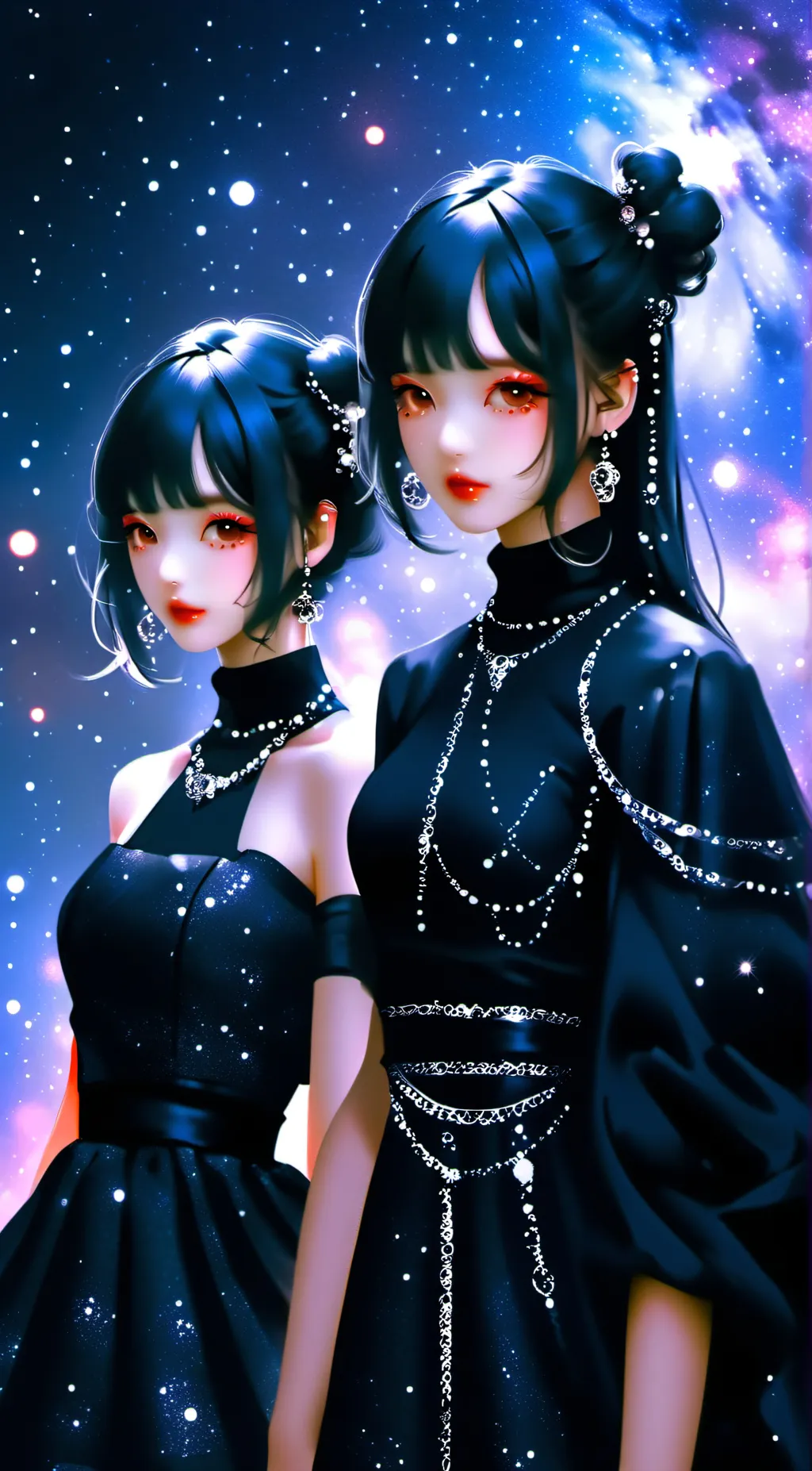 ai character: Goth Girl group background