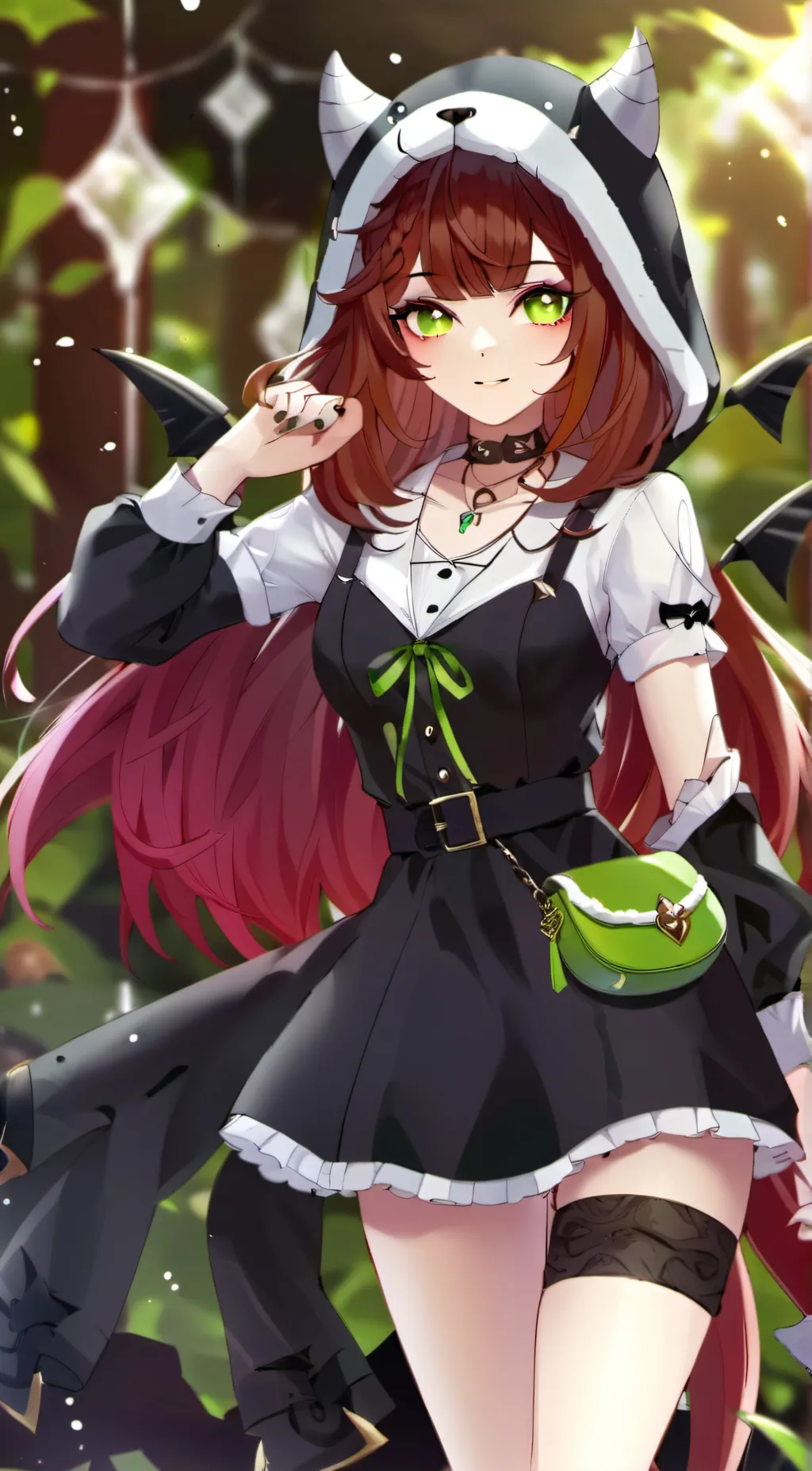 ai character: Green riding hood background