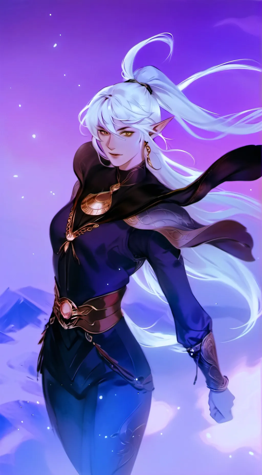 ai character: winter starts  background