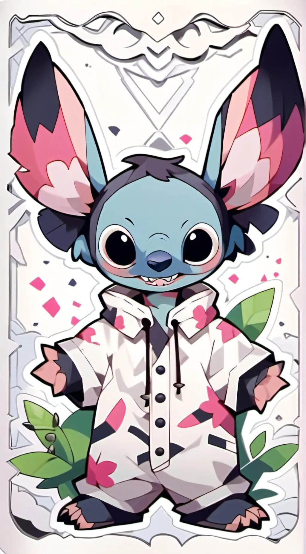 ai character: Stitch. background