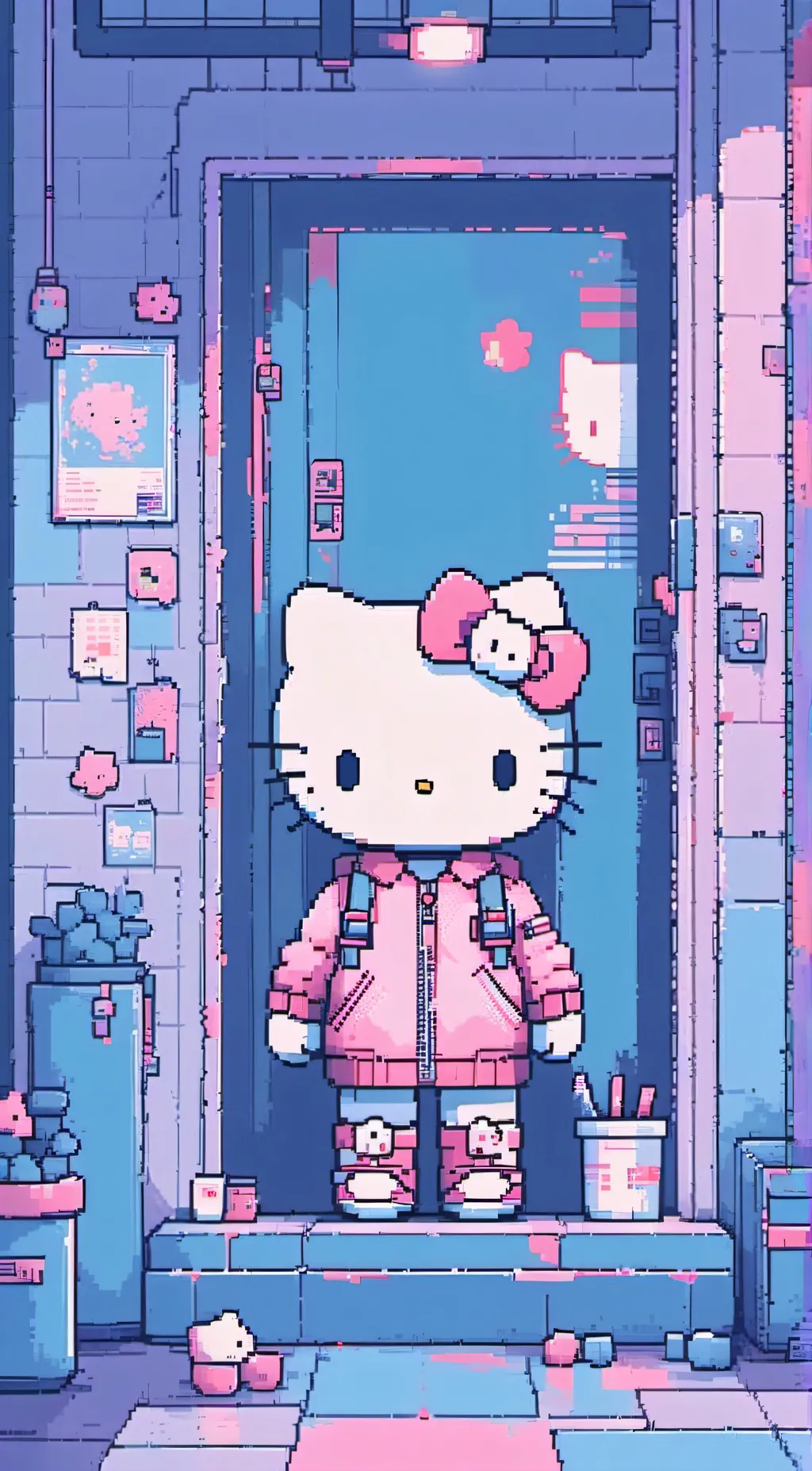 ai character: Hello kitty background