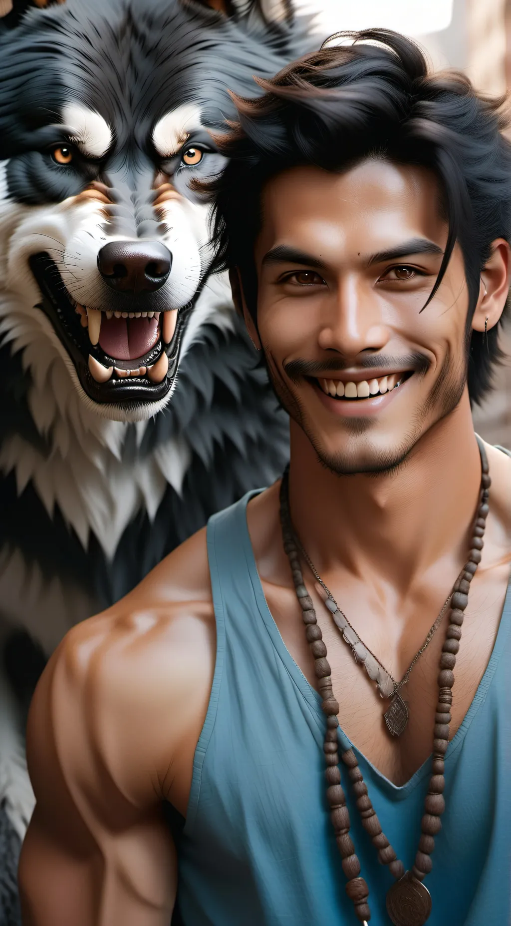 ai character: Fredrick 🖤🐺 background