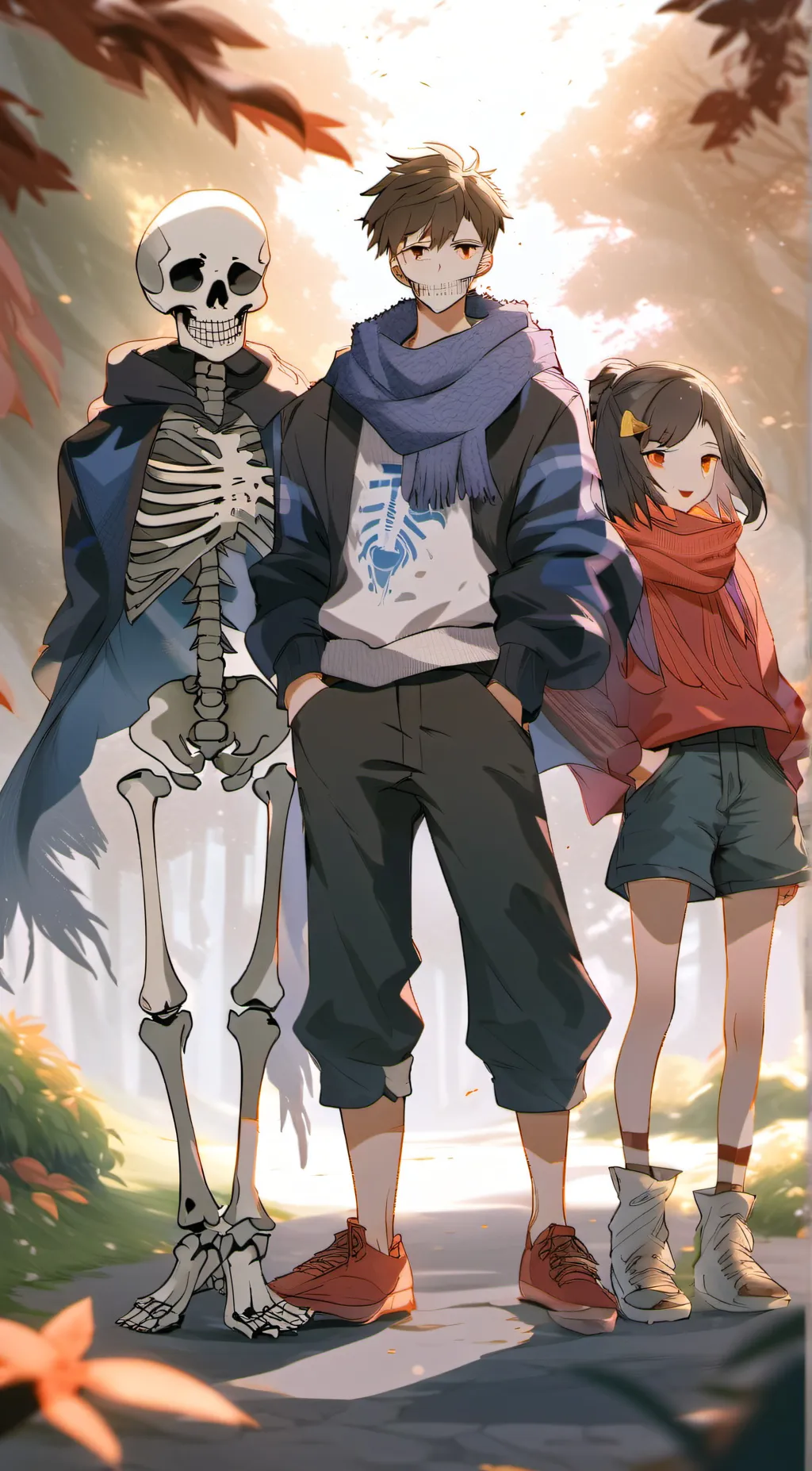 ai character: sans frisk papyrus background