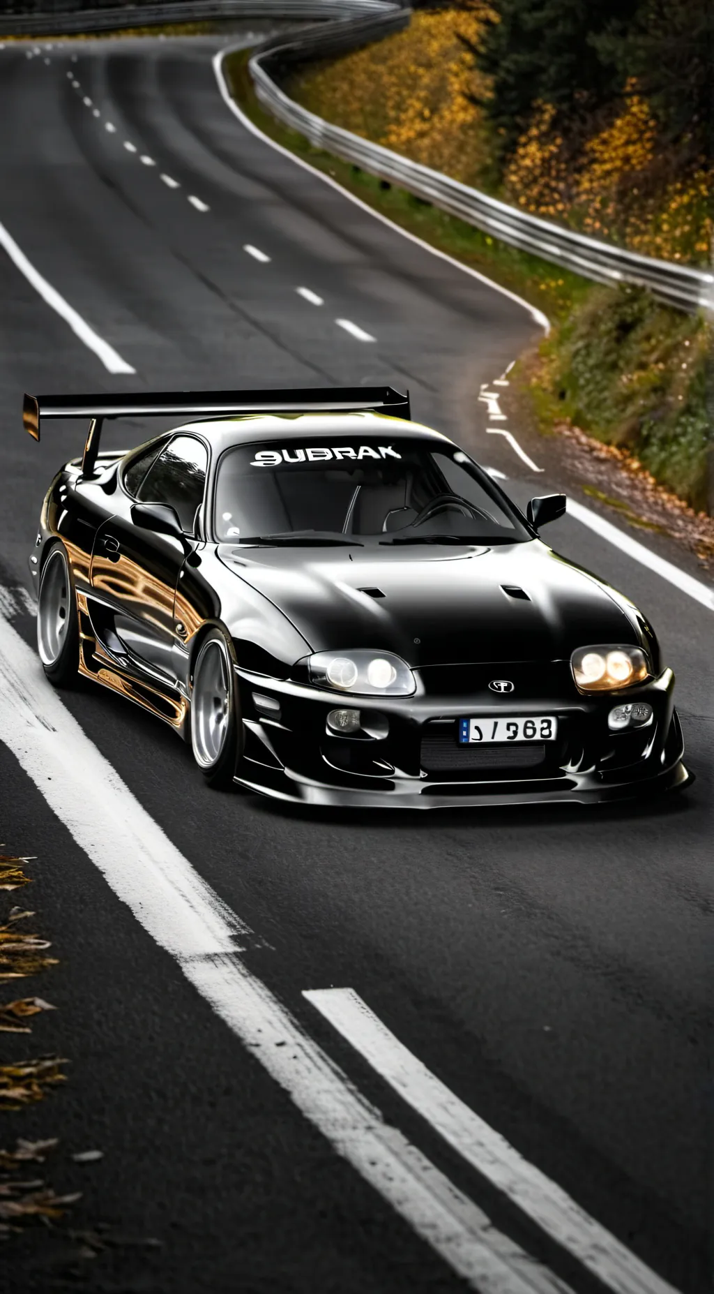 ai character: Toyota supra  background