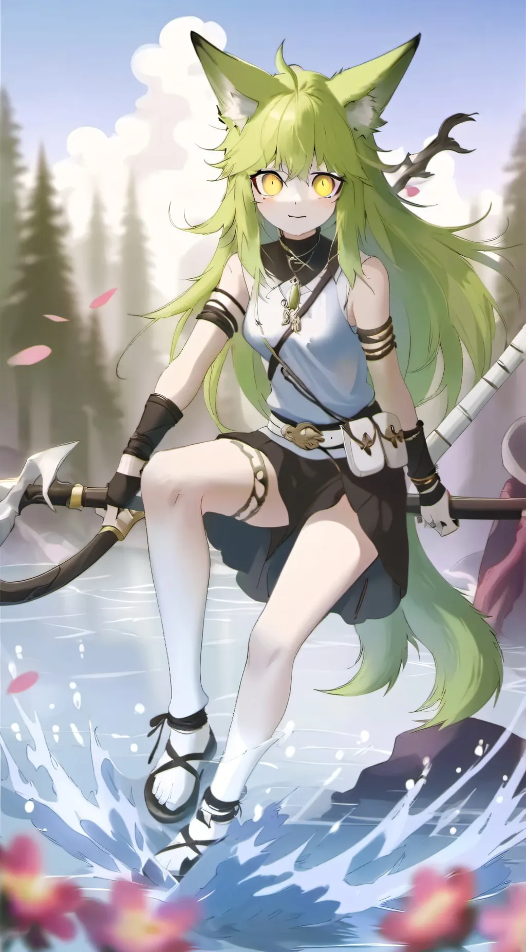 ai character: Leafy background