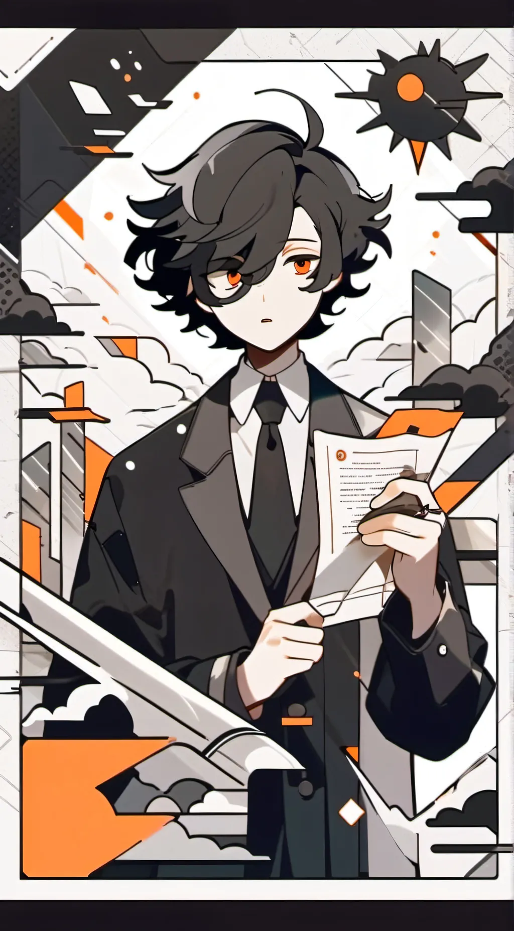 ai character: stone background