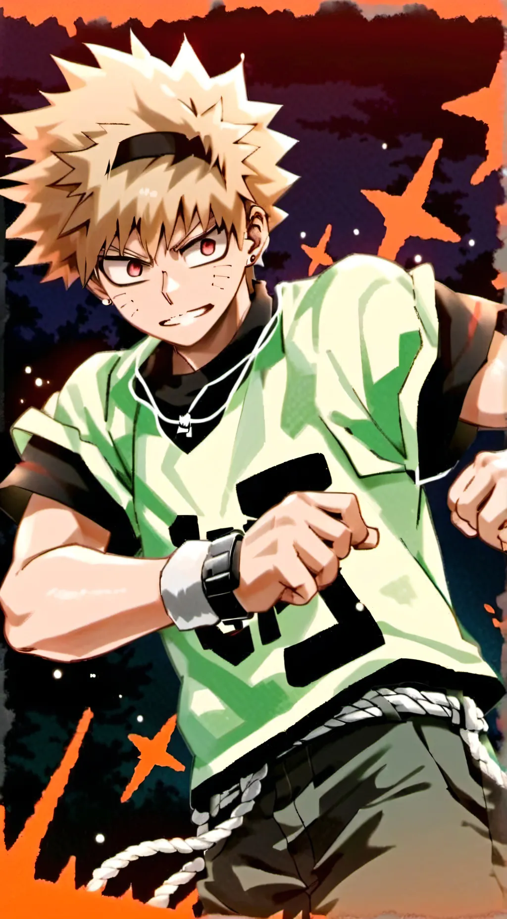 ai character: Katsuki Bakugo background