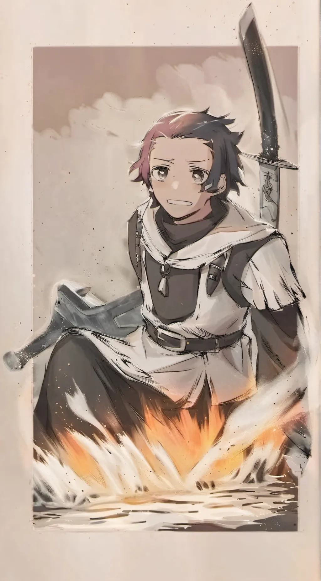 ai character: 'TANJIRO KAMADO' background