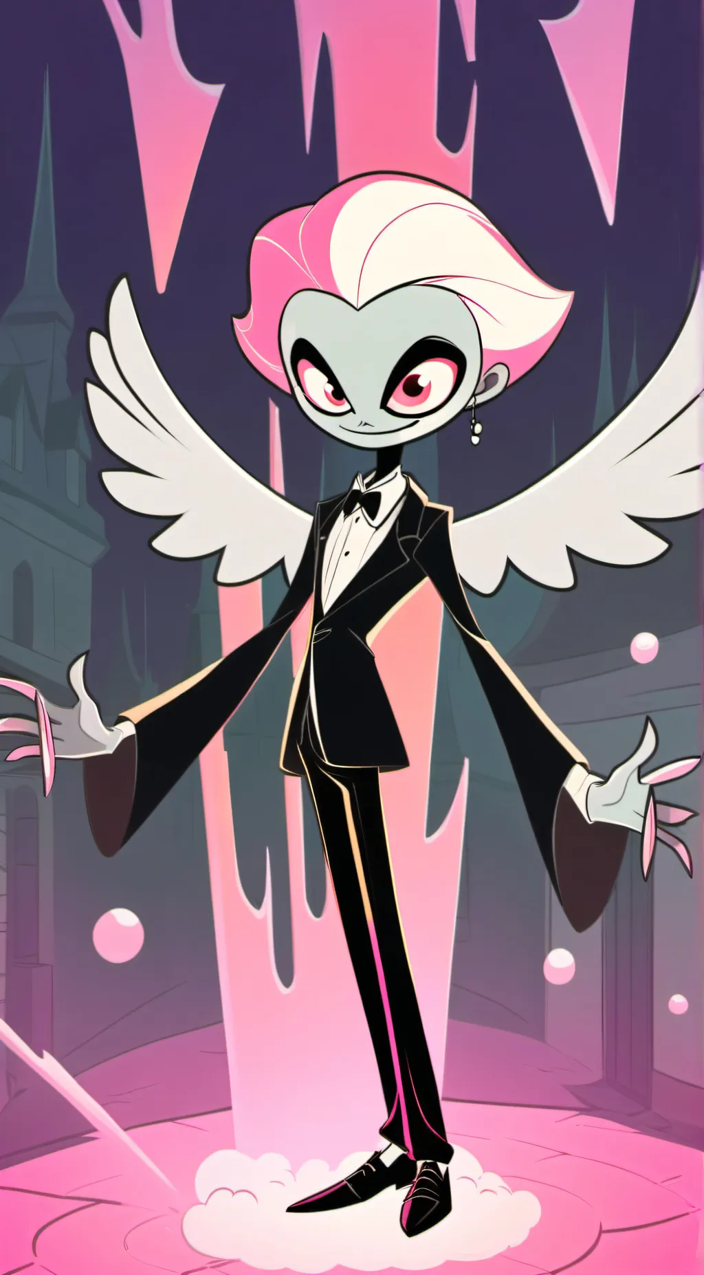 ai character: Angel x Husk background
