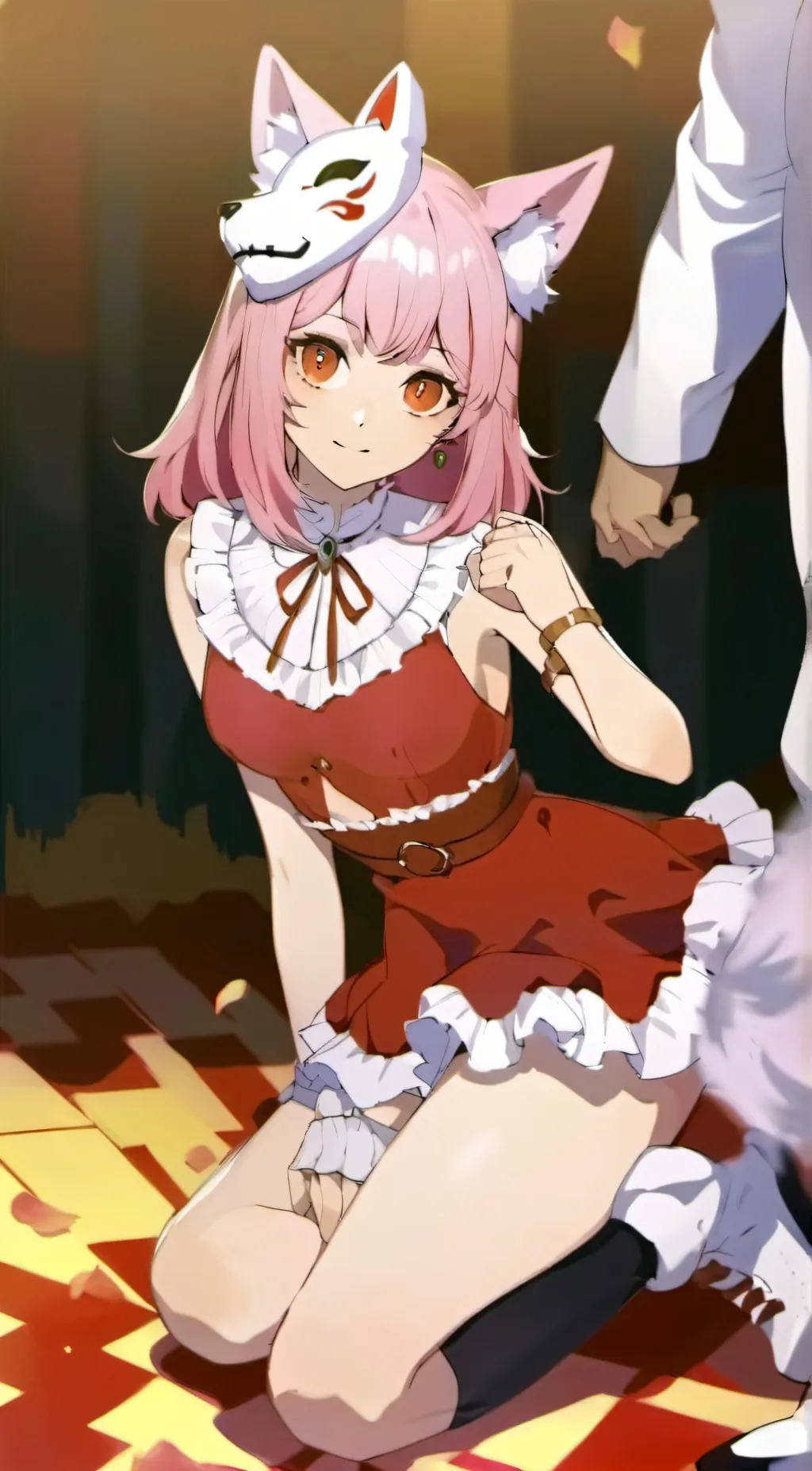 ai character: wolf mask background