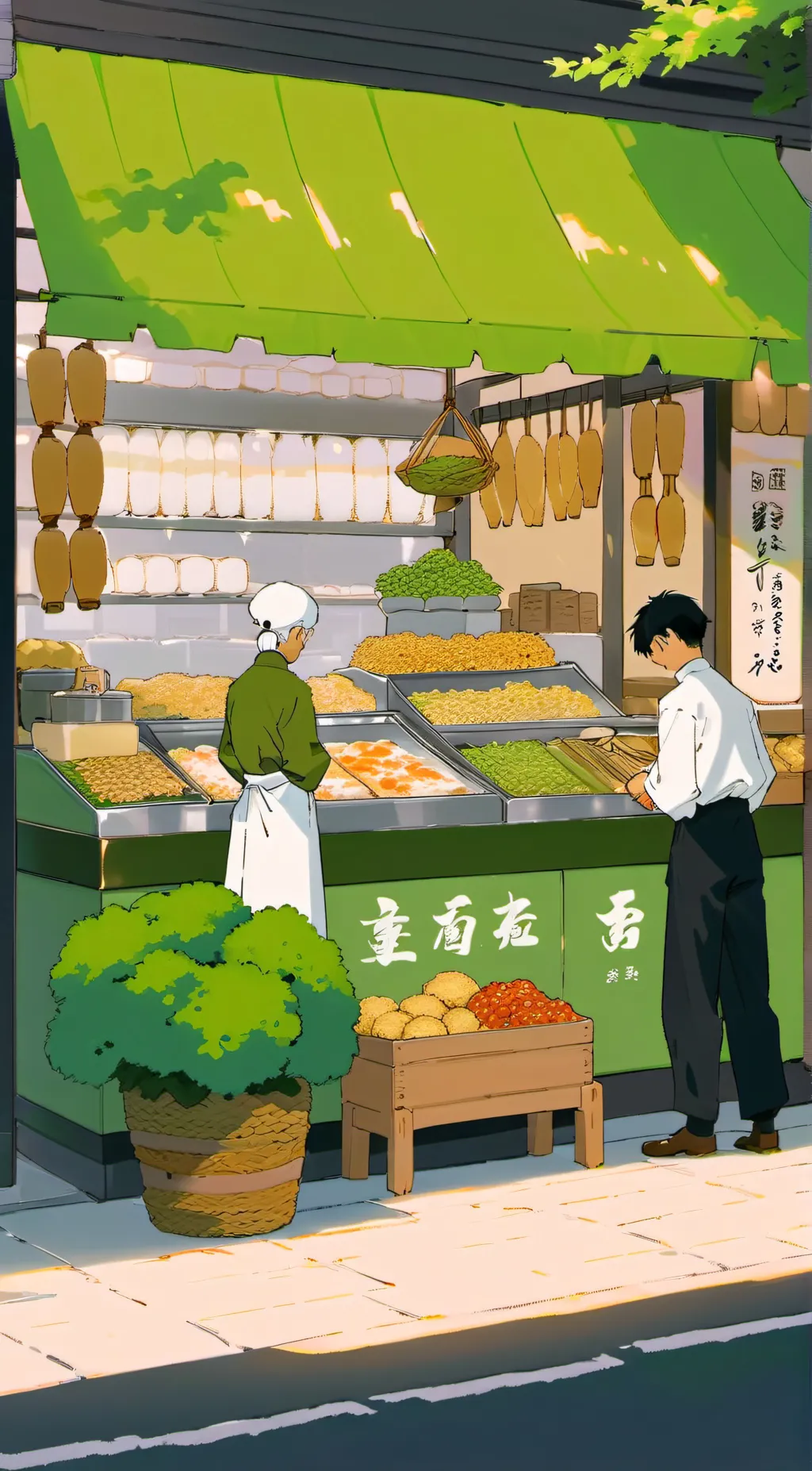 ai character: THE MARKET background