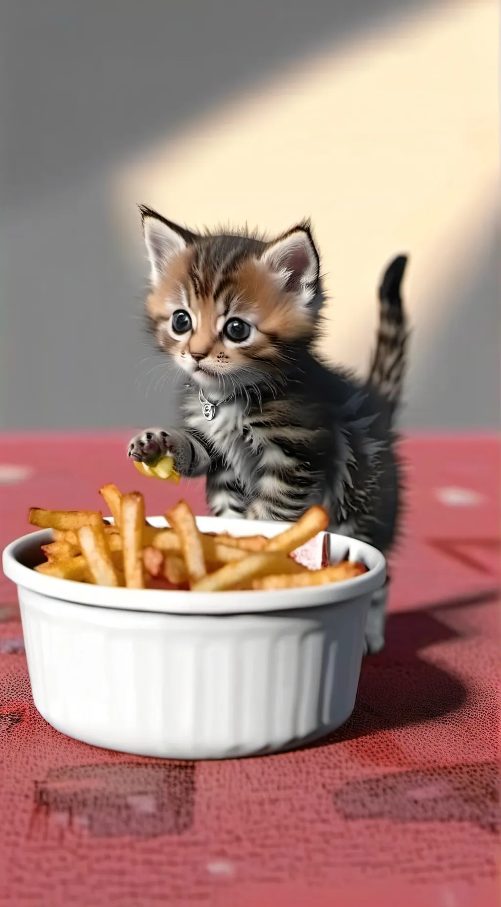 ai character: A kitten stealing background