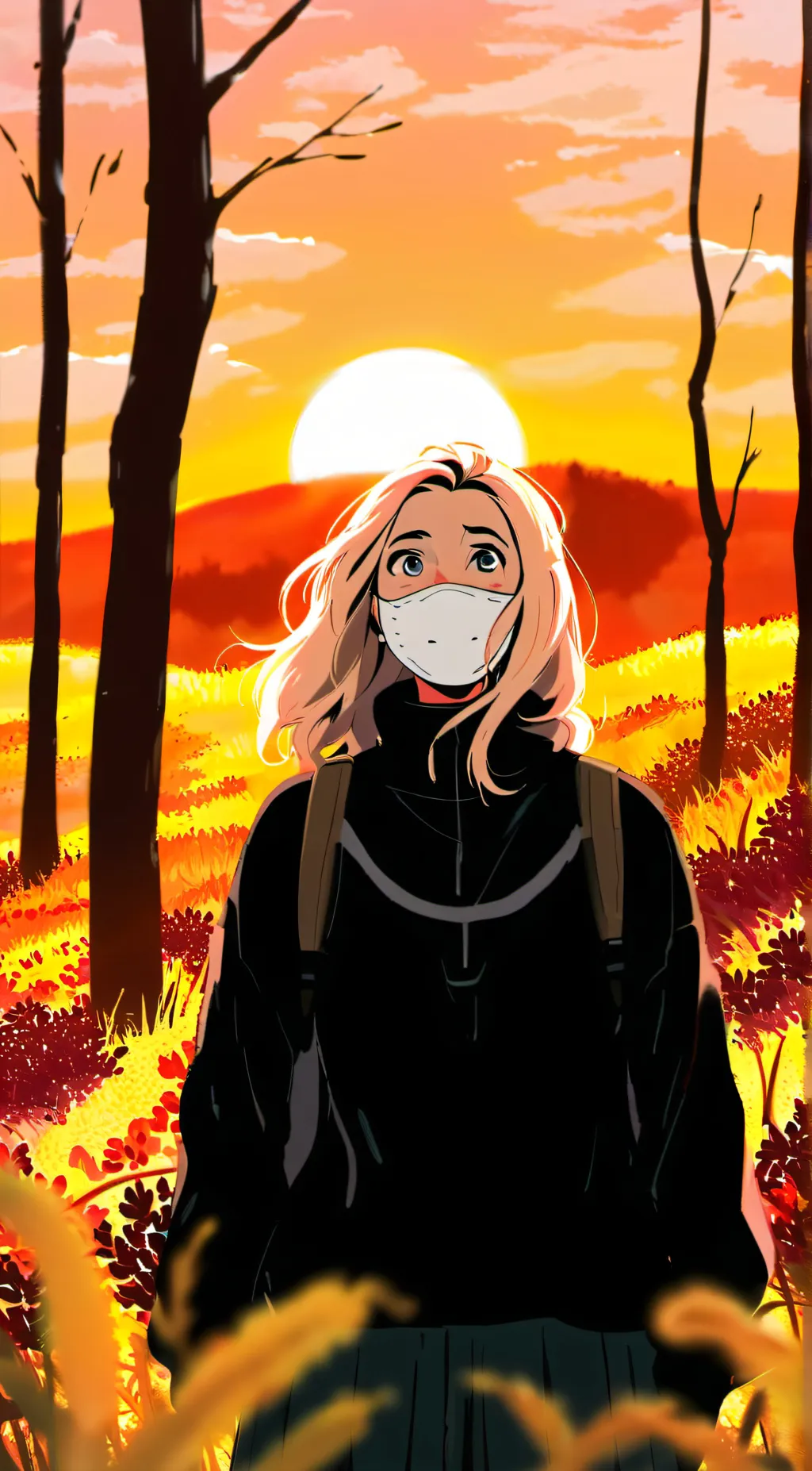 ai character: Autumn background