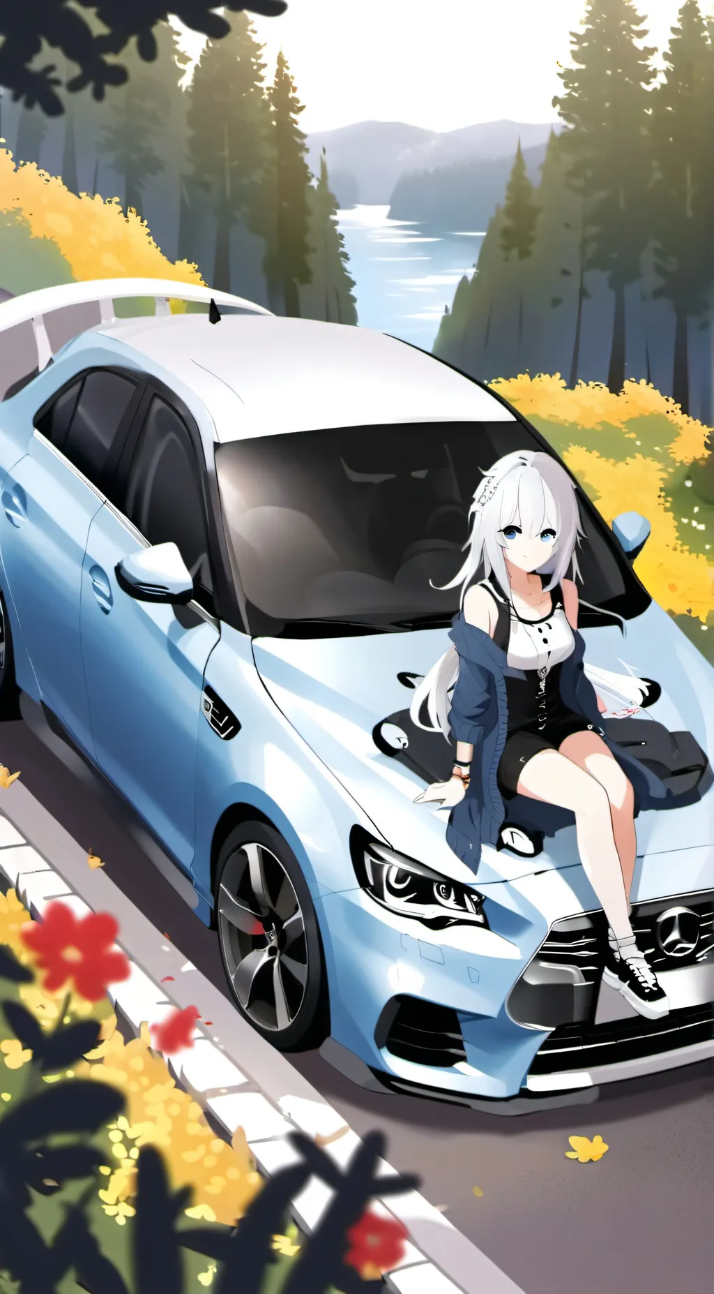 ai character: watch car background