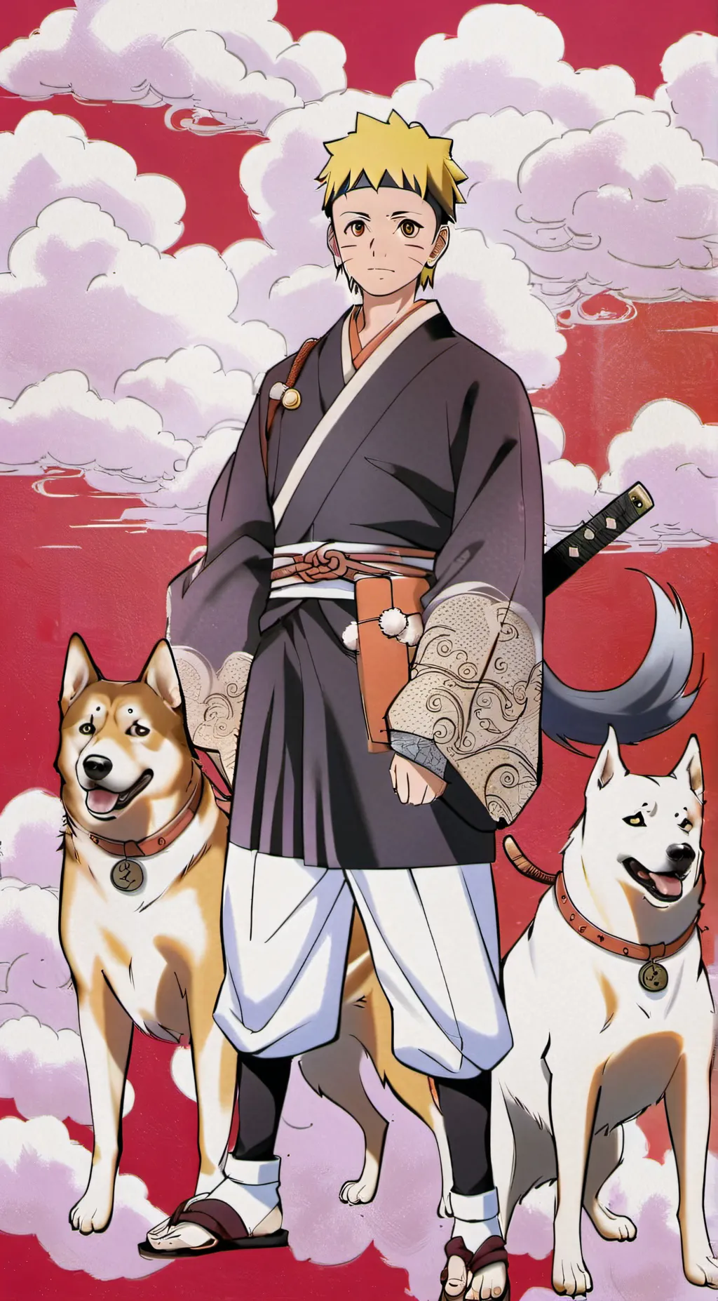 ai character: sasukes dogs background