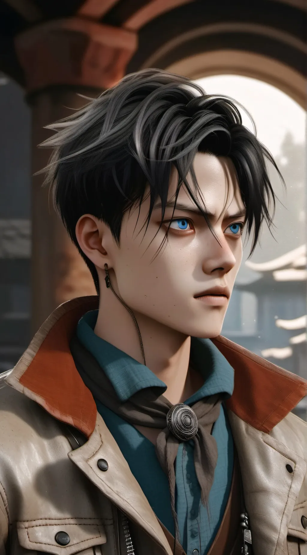 ai character: Levi Ackerman  background