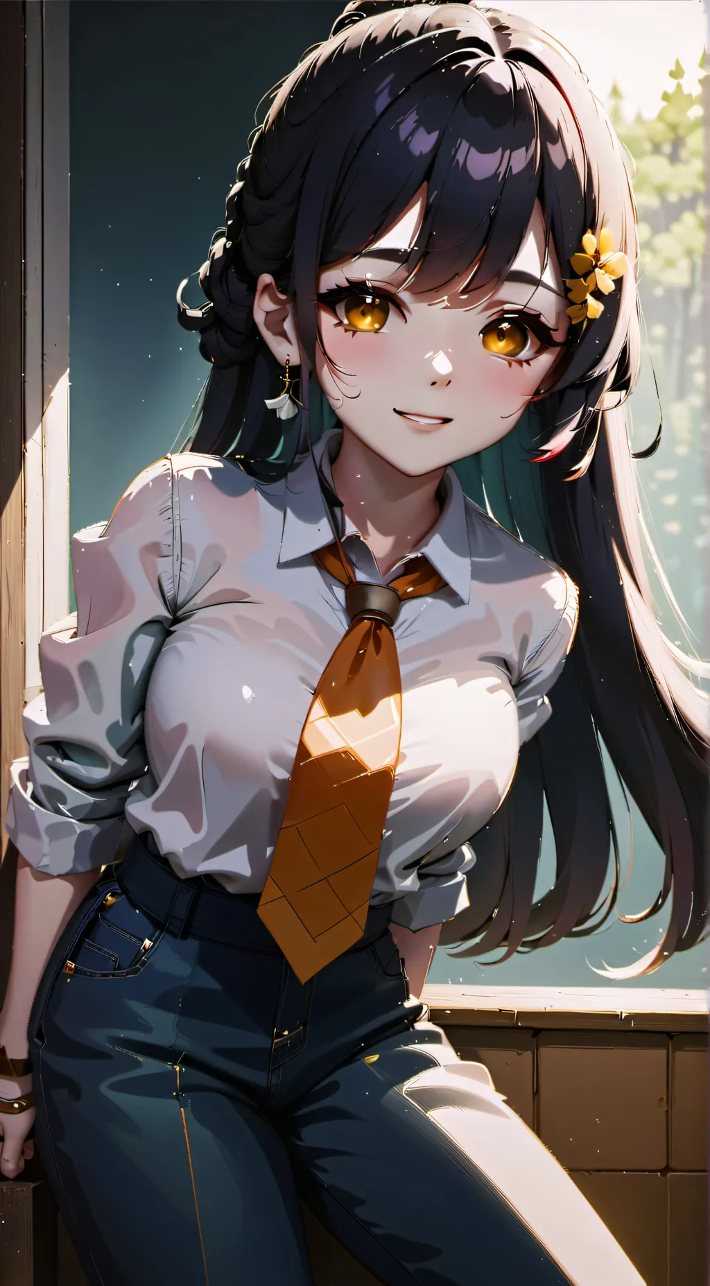 ai character: linen background