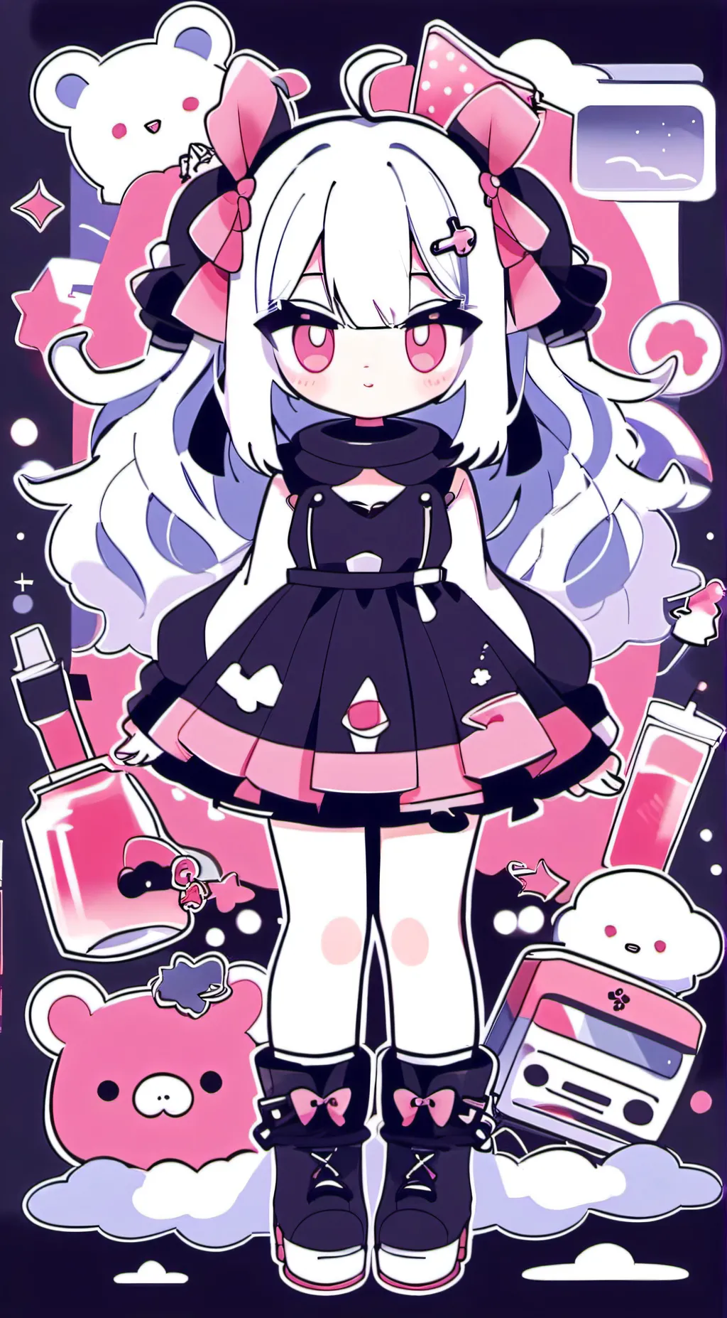 ai character: pink slime background