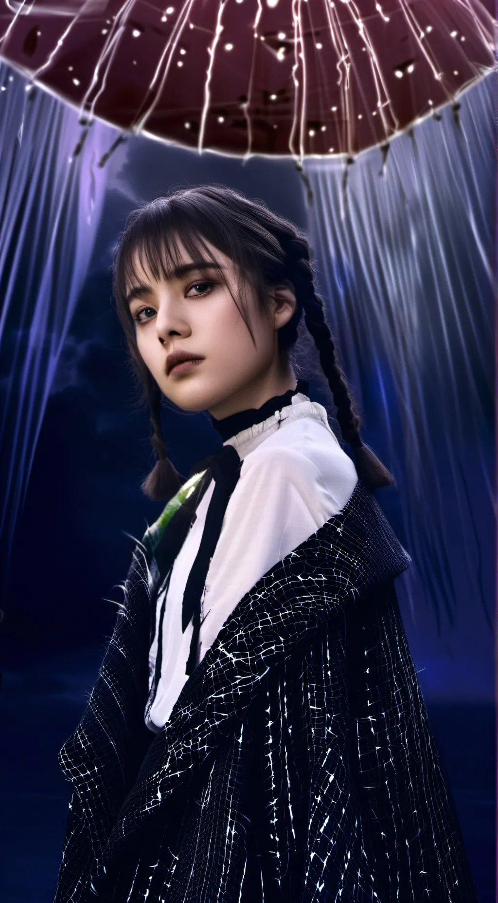 ai character: Wednesday  background