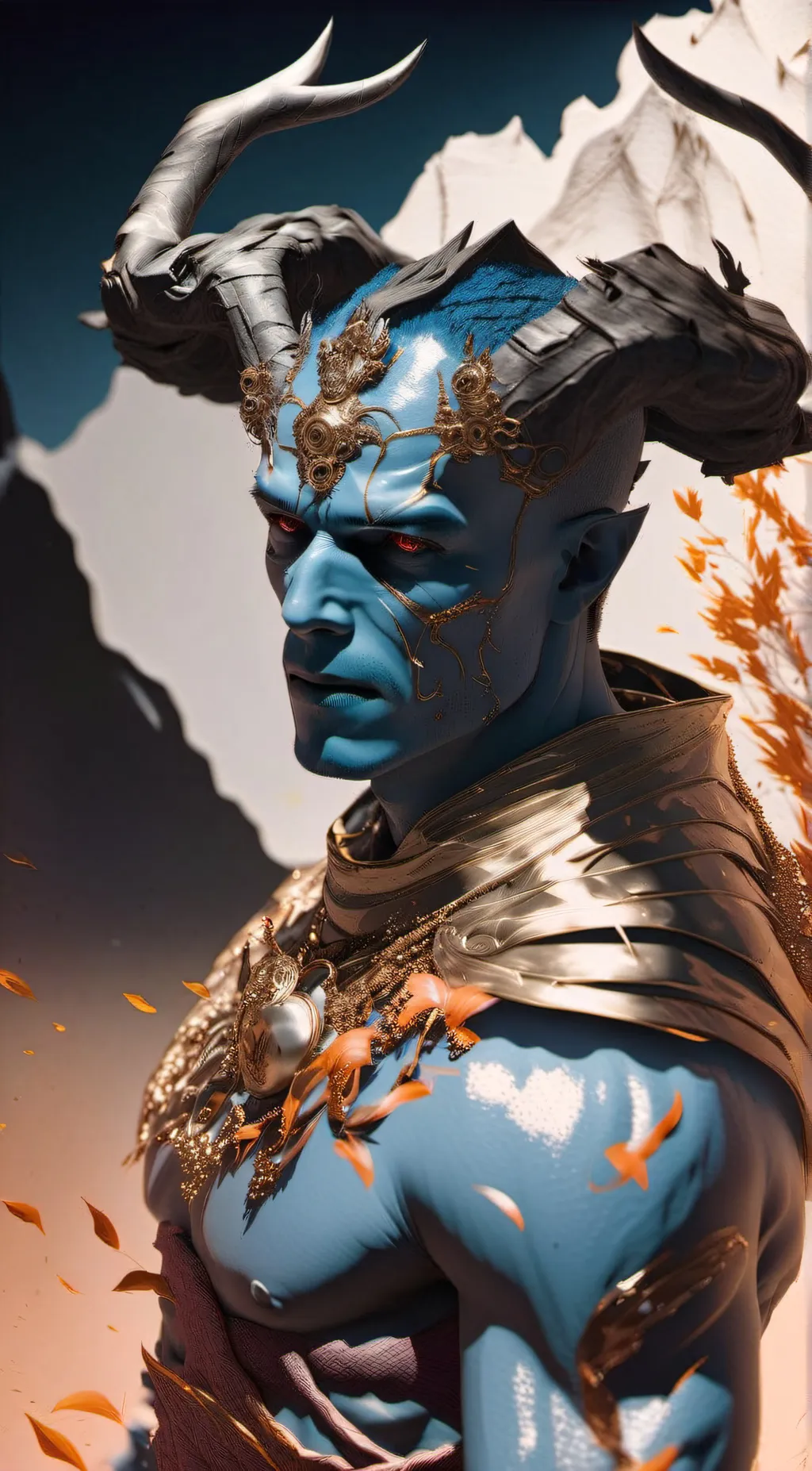 ai character: King Laufey  background