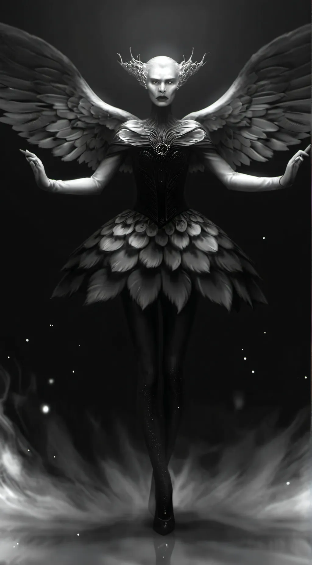 ai character: creepy skin walker background