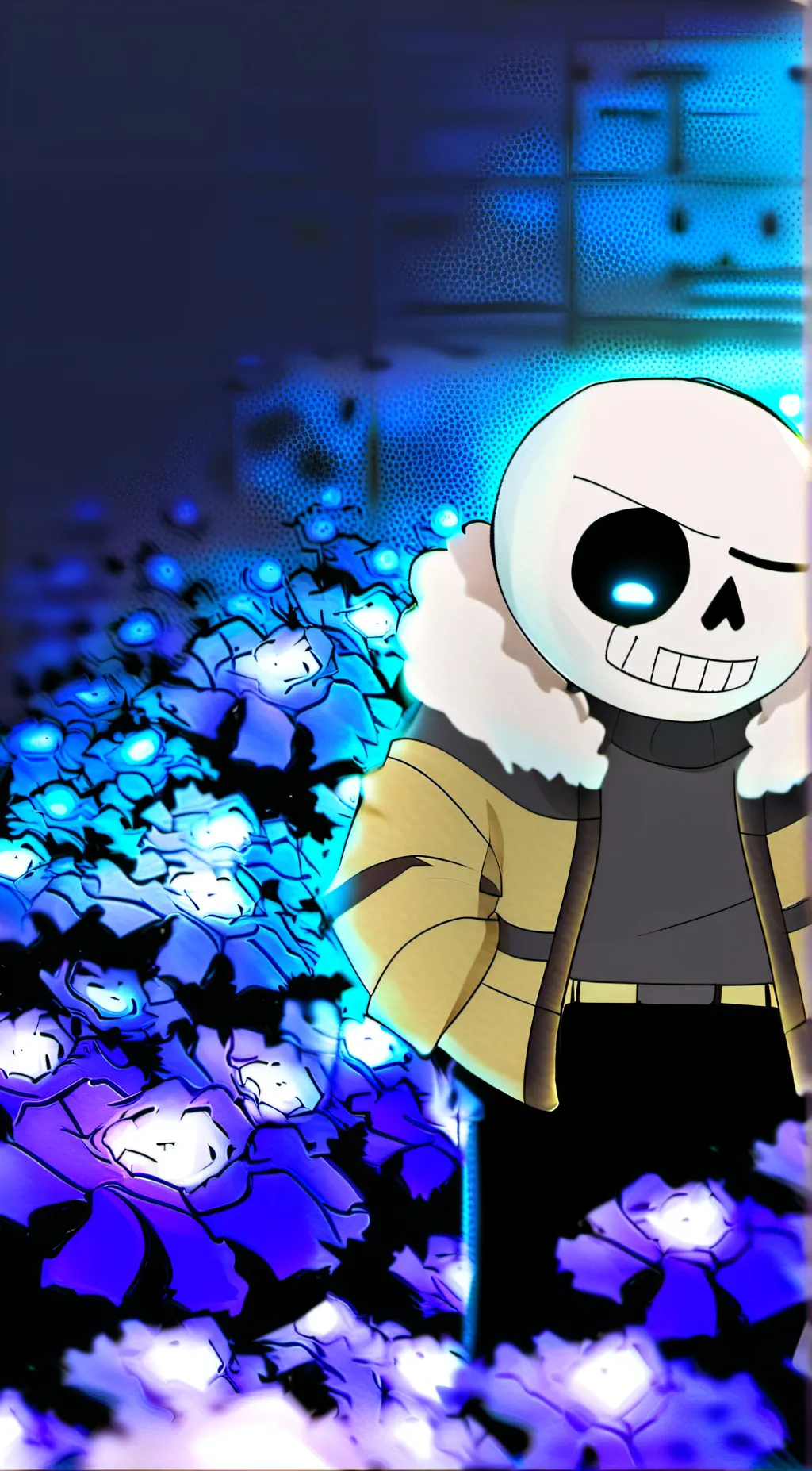 ai character: Sans the skeleton background