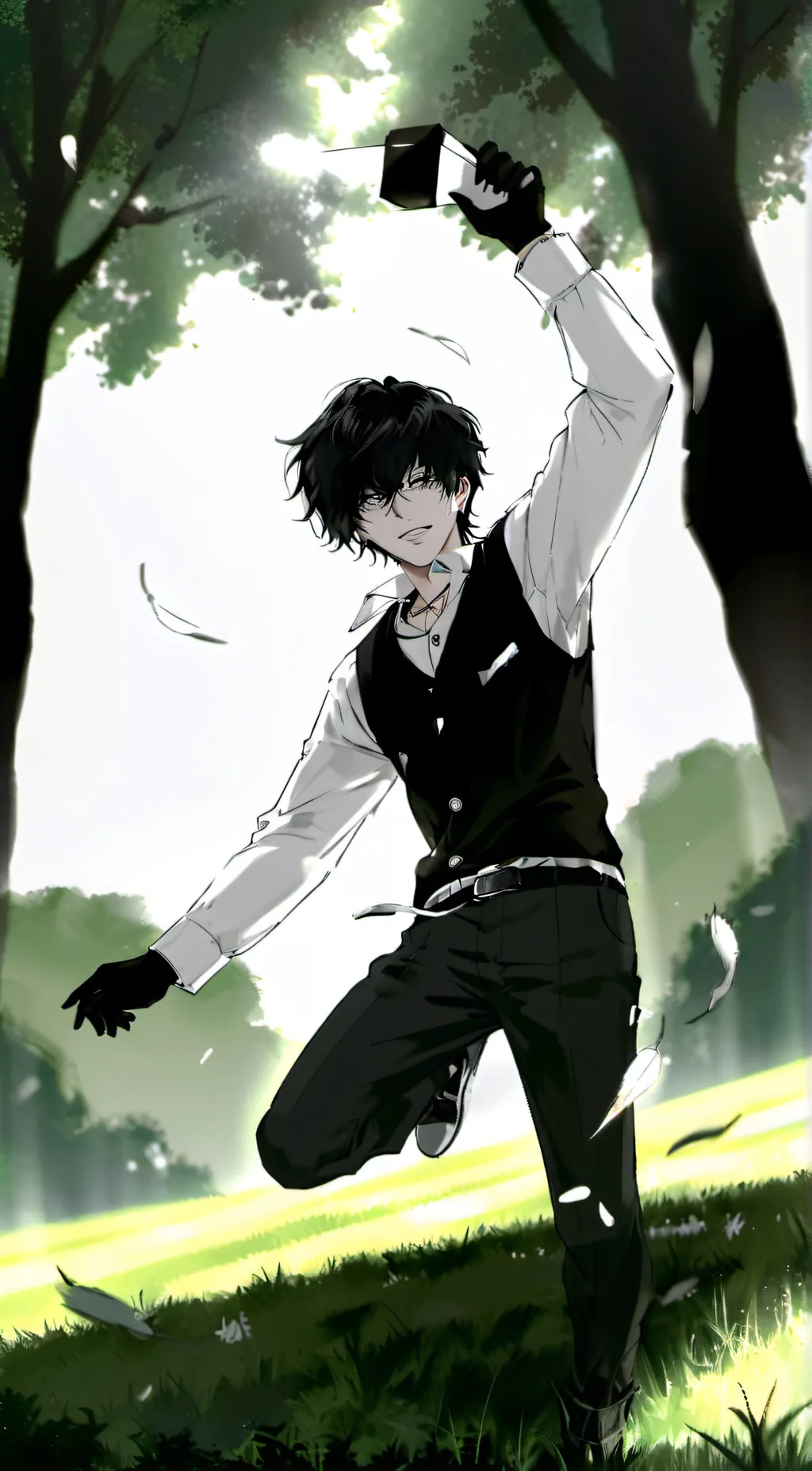 ai character: boy  background