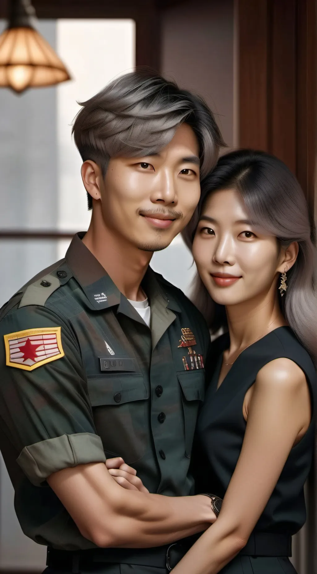 ai character: RM BTS  background